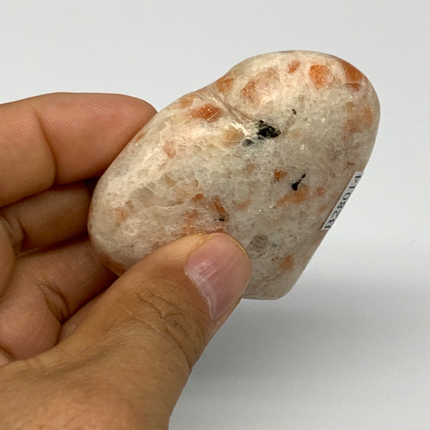 94.9g,2.2"x2.5"x0.7", Sunstone Heart Polished Healing Crystal @India, B28014