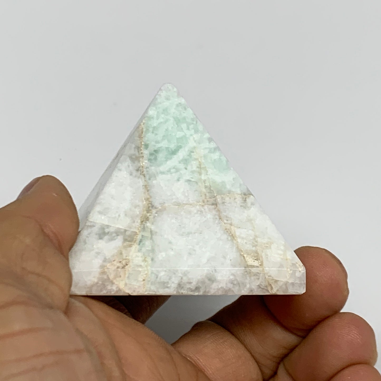 98.9g, 1.6"x1.8"x1.9", Amazonite Pyramid Gemstone, Decorative Stone, B31816