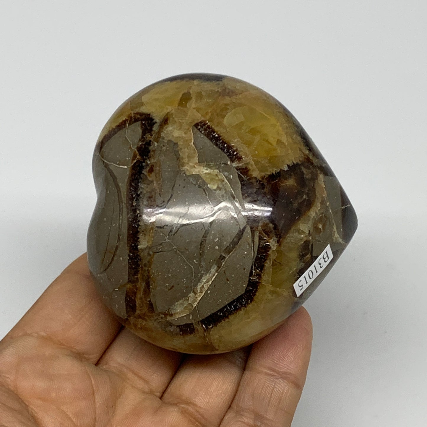 0.56 lbs, 2.6"x2.8"x1.6" Septarian Nodules Heart Polished Healing Crystal, B3101