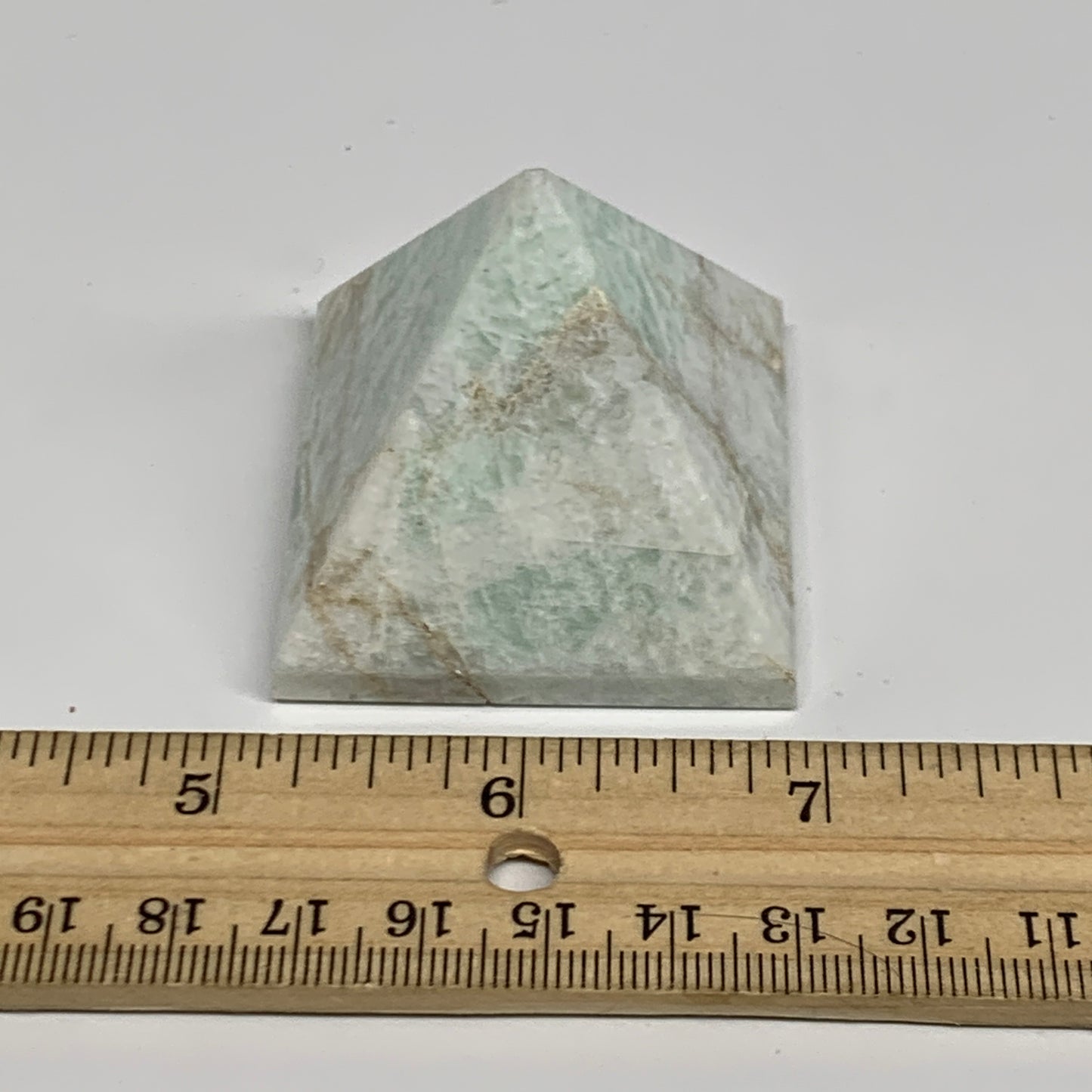 98.9g, 1.6"x1.8"x1.9", Amazonite Pyramid Gemstone, Decorative Stone, B31816