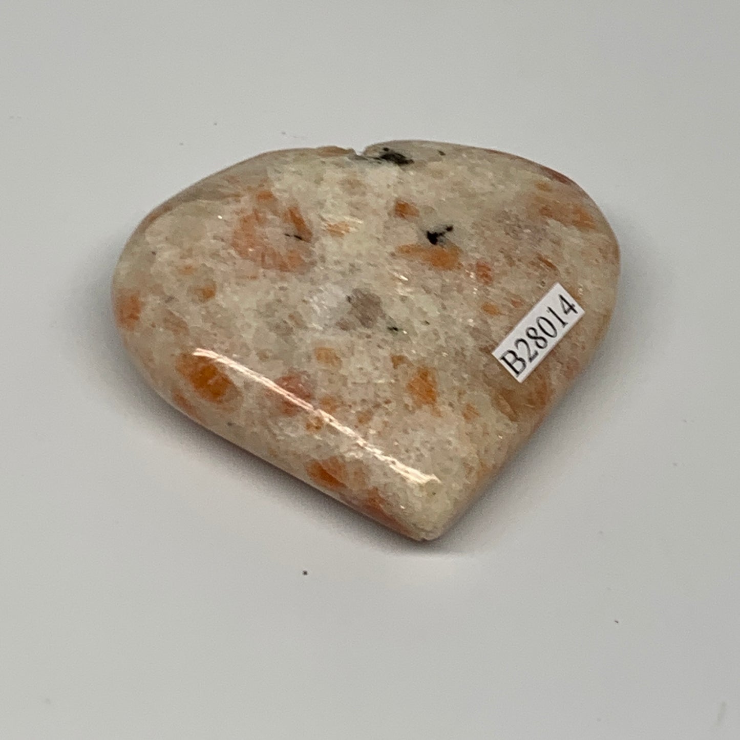 94.9g,2.2"x2.5"x0.7", Sunstone Heart Polished Healing Crystal @India, B28014