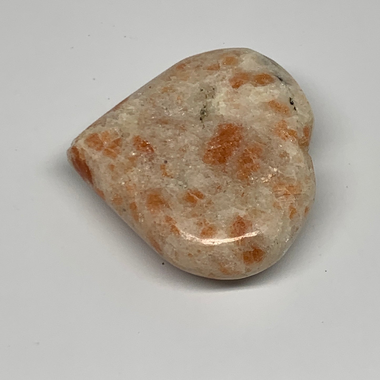 94.9g,2.2"x2.5"x0.7", Sunstone Heart Polished Healing Crystal @India, B28014