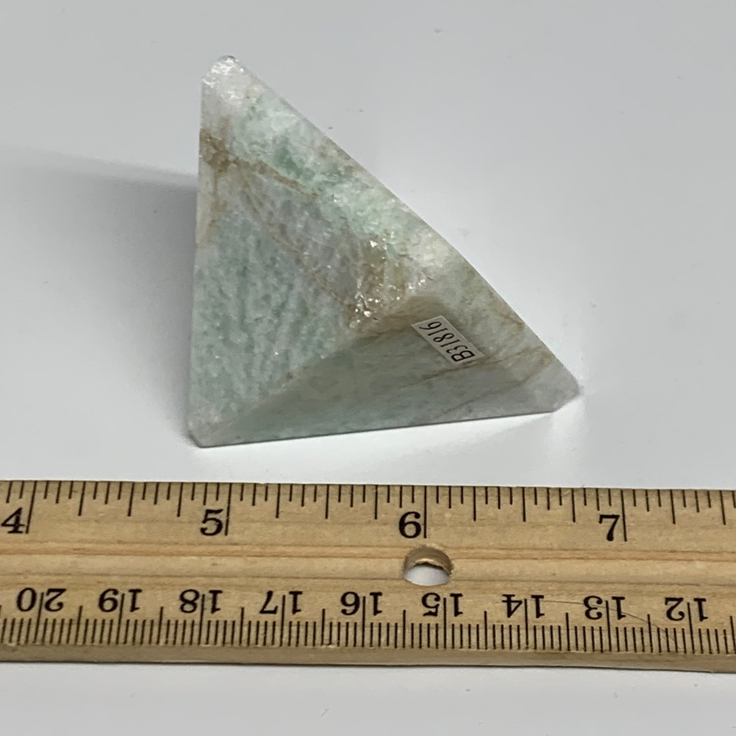 98.9g, 1.6"x1.8"x1.9", Amazonite Pyramid Gemstone, Decorative Stone, B31816
