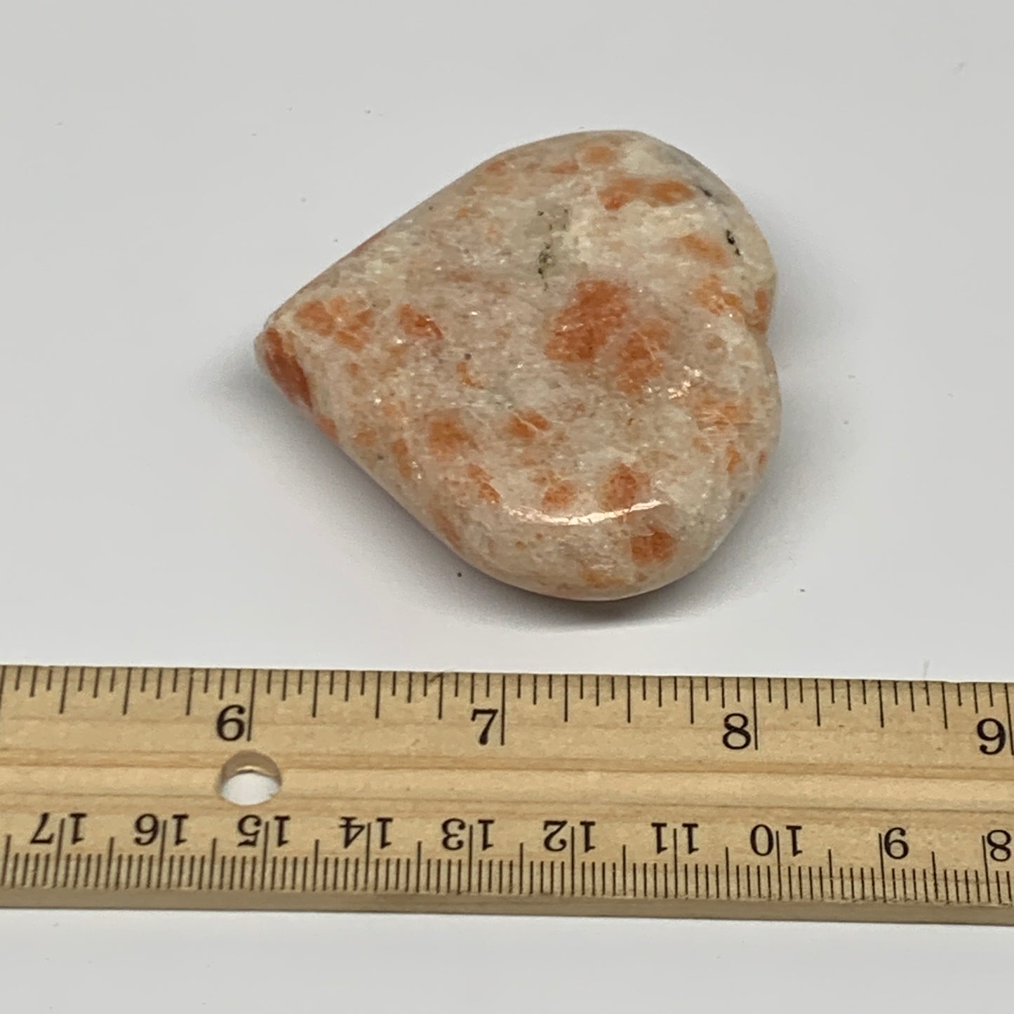 94.9g,2.2"x2.5"x0.7", Sunstone Heart Polished Healing Crystal @India, B28014