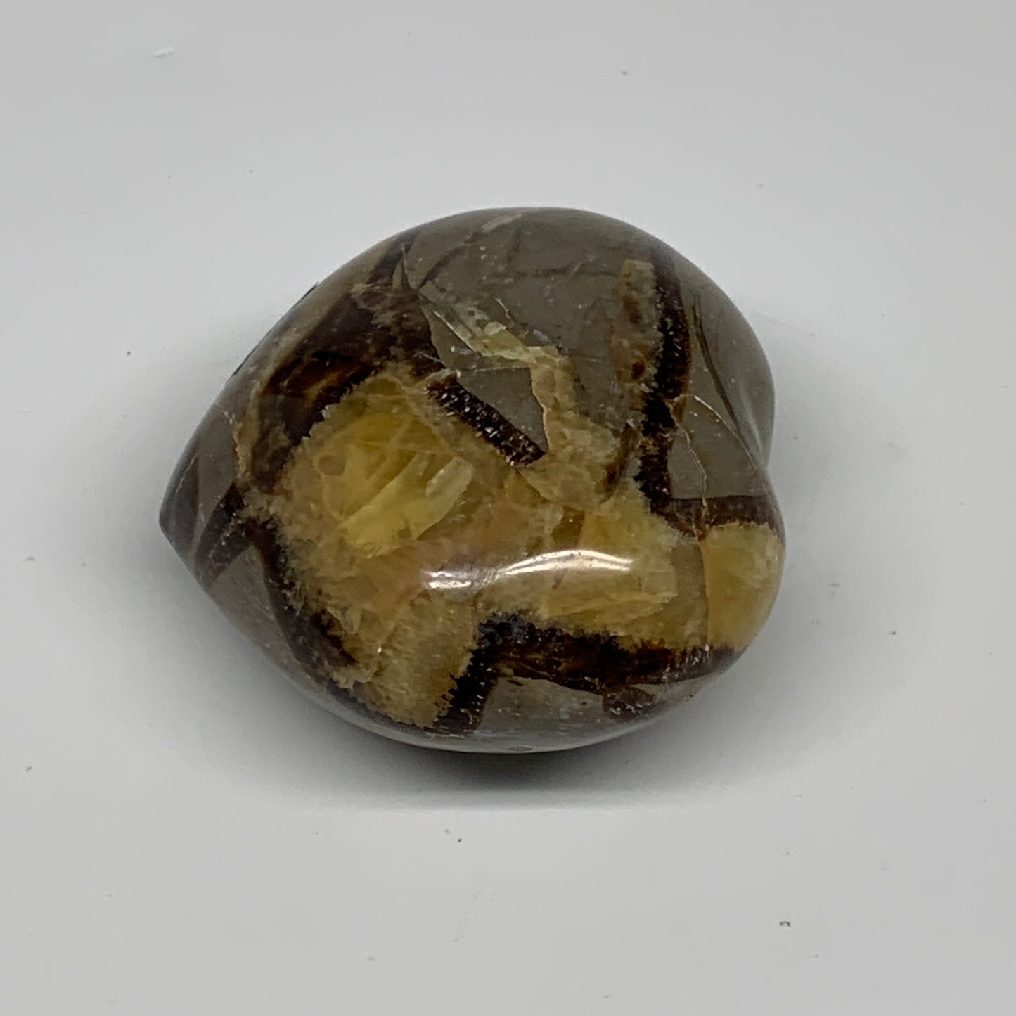 0.56 lbs, 2.6"x2.8"x1.6" Septarian Nodules Heart Polished Healing Crystal, B3101