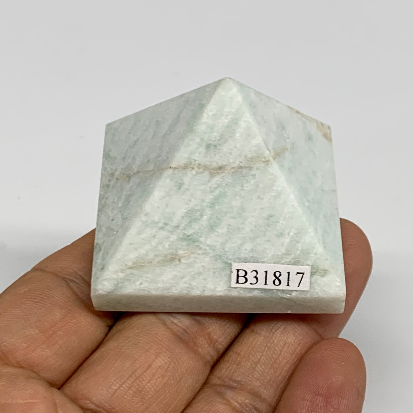 81.1g, 1.5"x1.7"x1.7", Amazonite Pyramid Gemstone, Decorative Stone, B31817