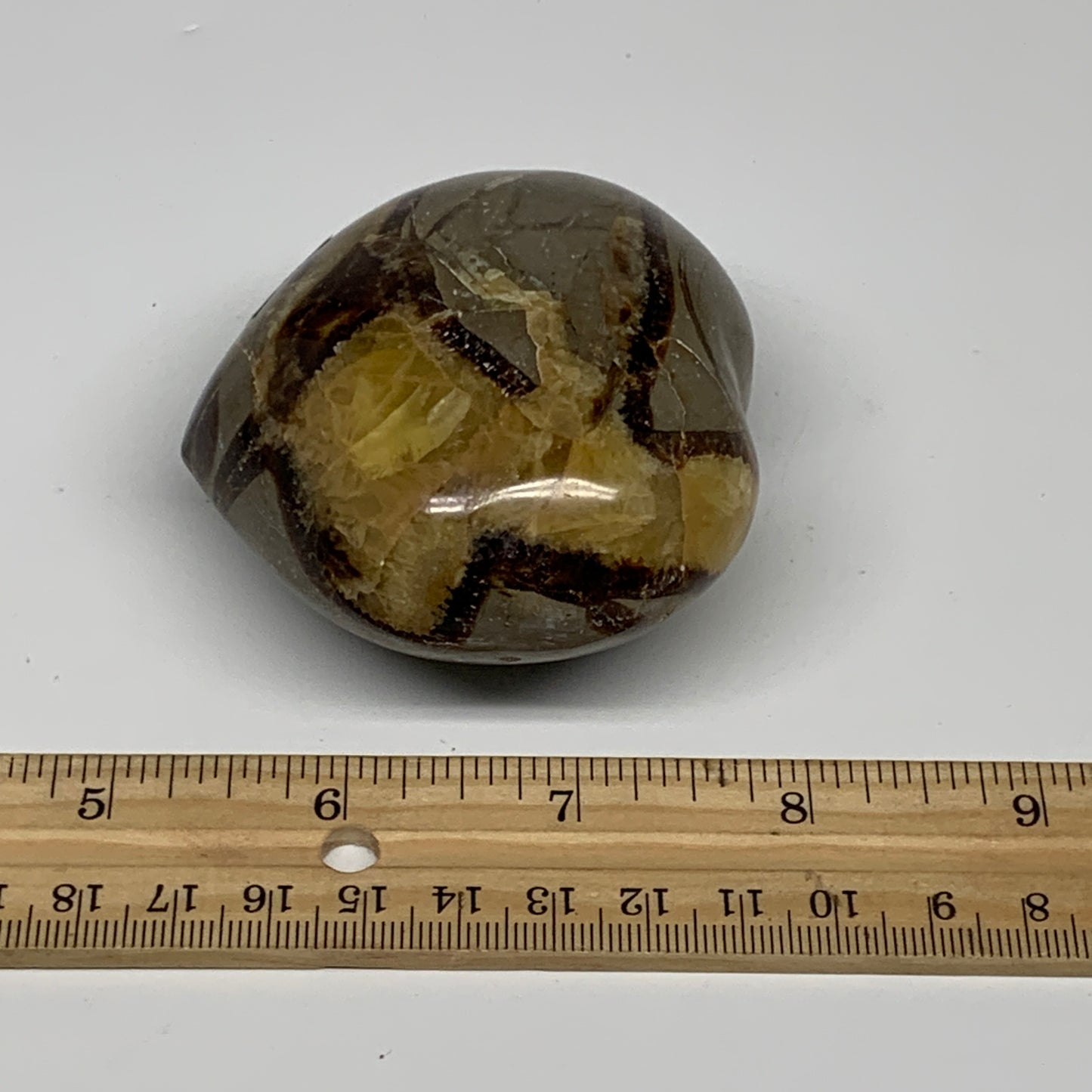 0.56 lbs, 2.6"x2.8"x1.6" Septarian Nodules Heart Polished Healing Crystal, B3101