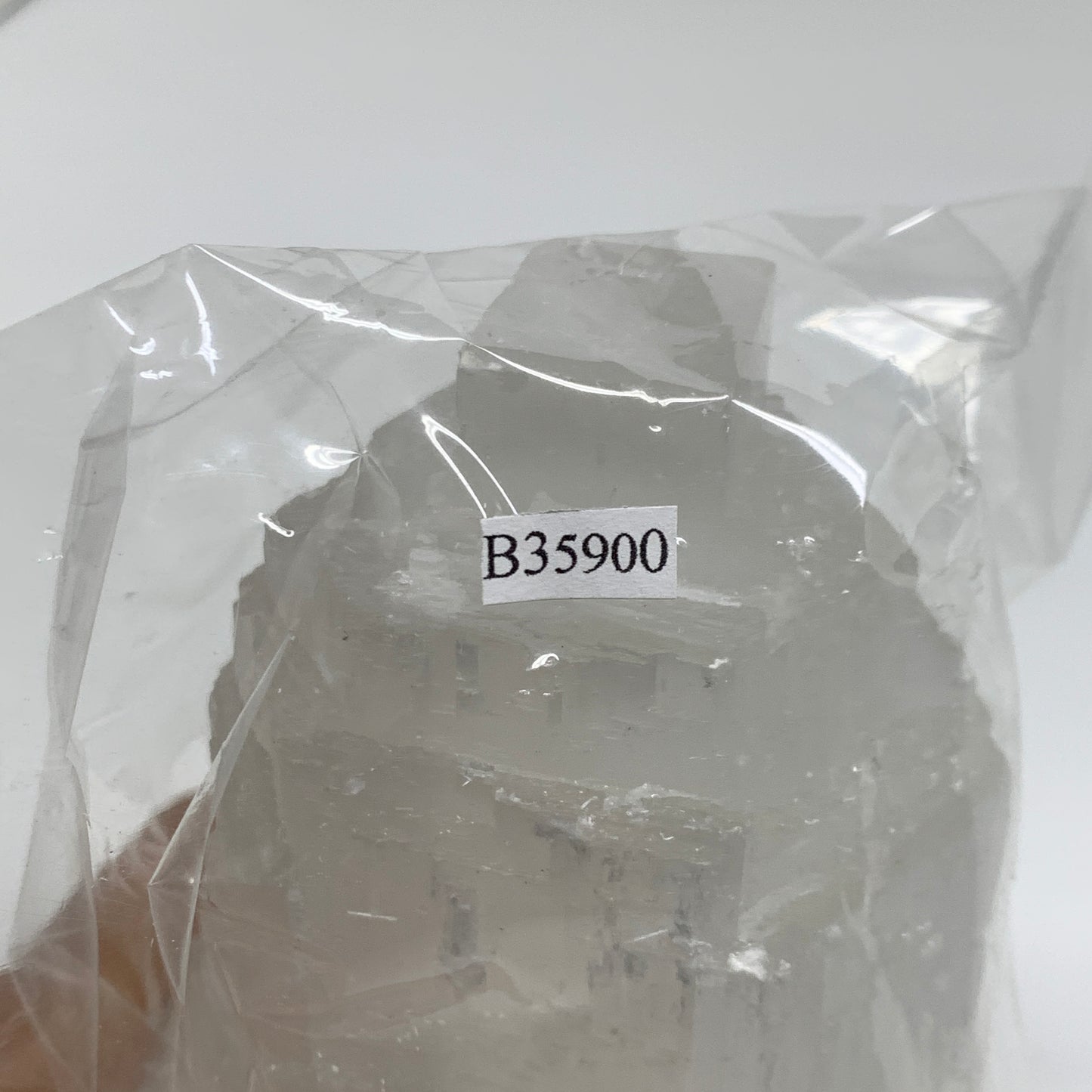 2.1 lbs, 6"x3.1", Raw Rough Selenite (Satin Spar) Lamp Tower, 6ft Chord, B35900