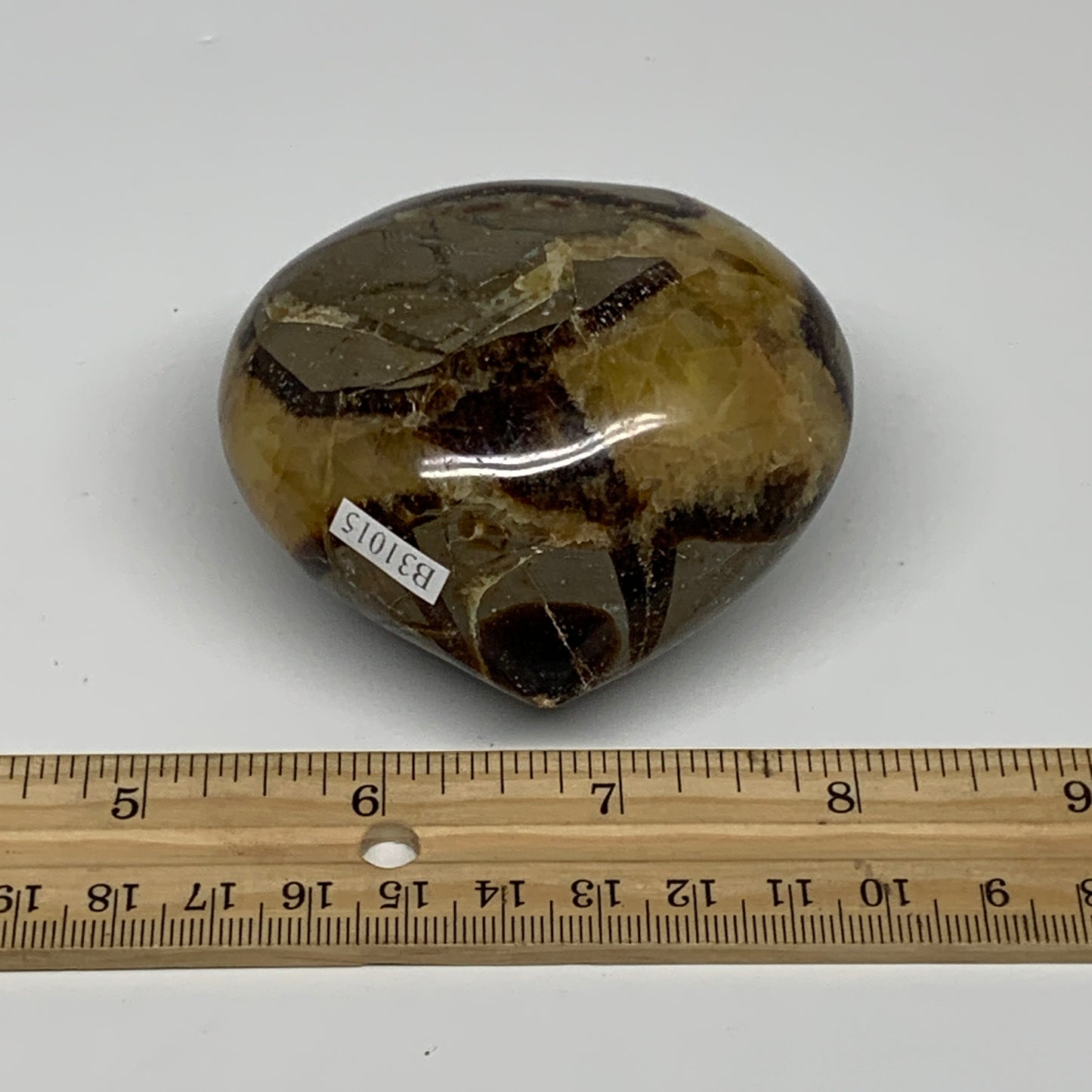 0.56 lbs, 2.6"x2.8"x1.6" Septarian Nodules Heart Polished Healing Crystal, B3101