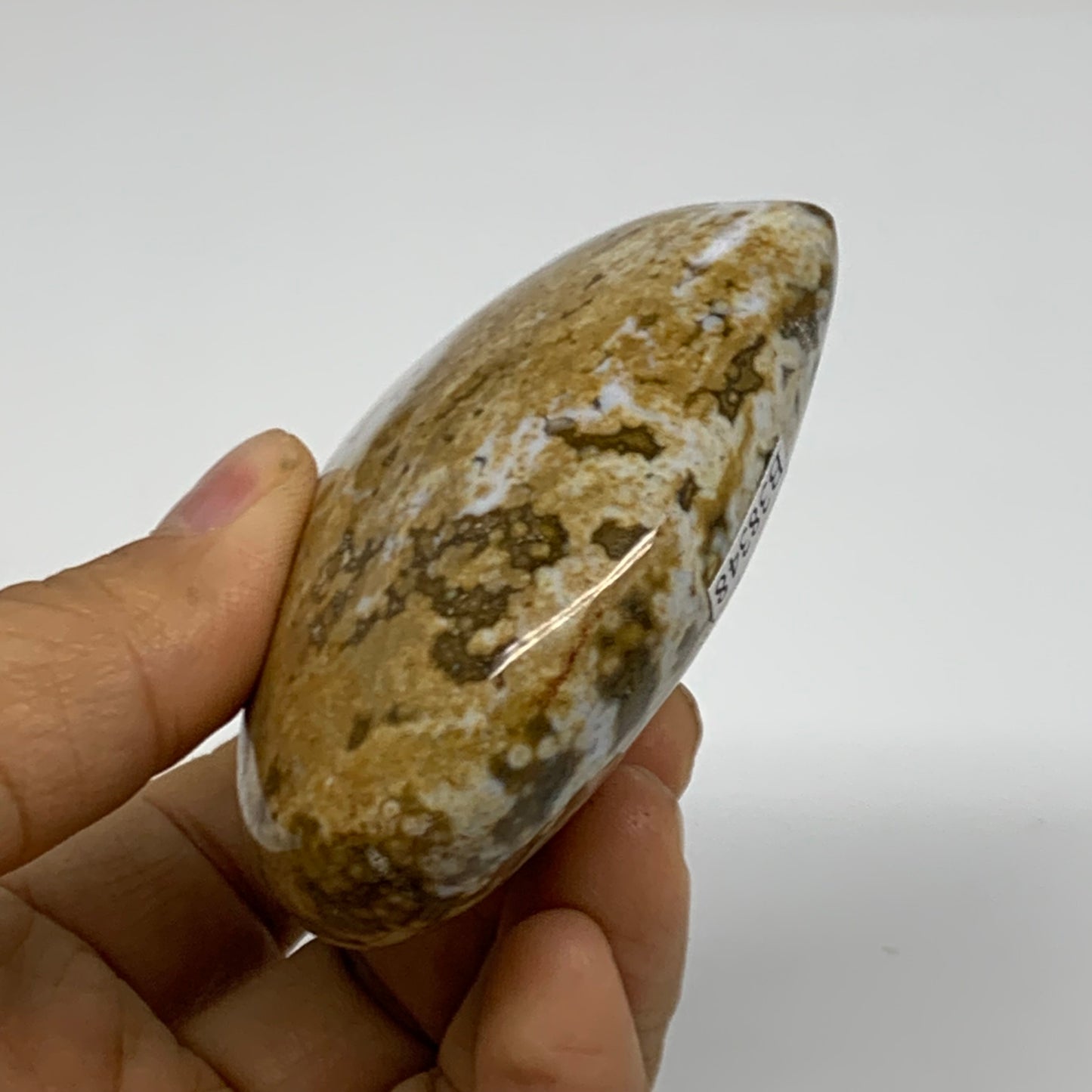 0.39 lbs, 2.6"x2.9"x1.2" Ocean Jasper Heart Polished Healing Crystal, B38348