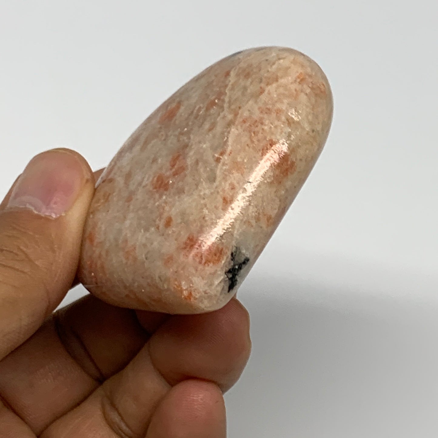 90.4g,2.1"x2.3"x0.8", Sunstone Heart Polished Healing Crystal @India, B28015