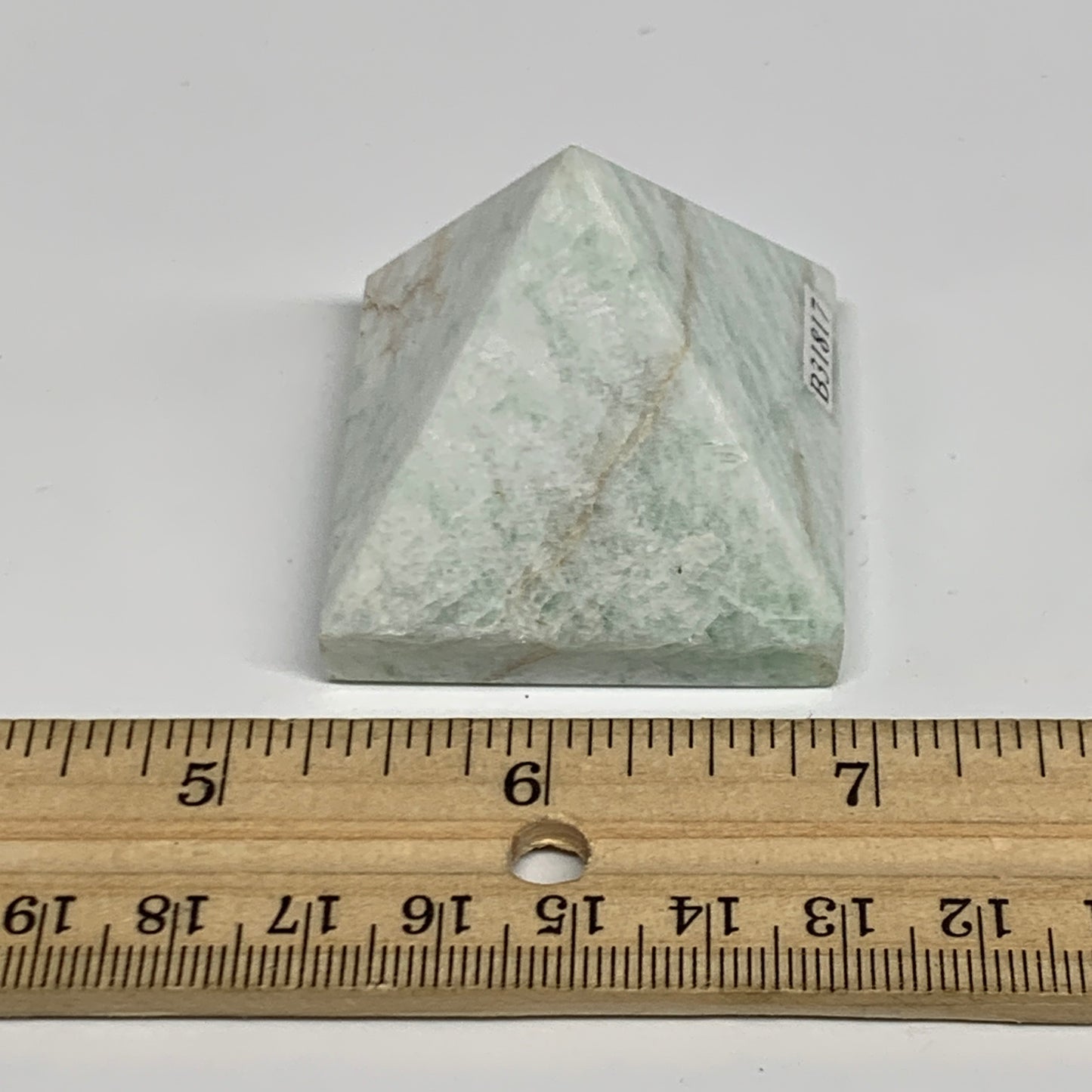81.1g, 1.5"x1.7"x1.7", Amazonite Pyramid Gemstone, Decorative Stone, B31817