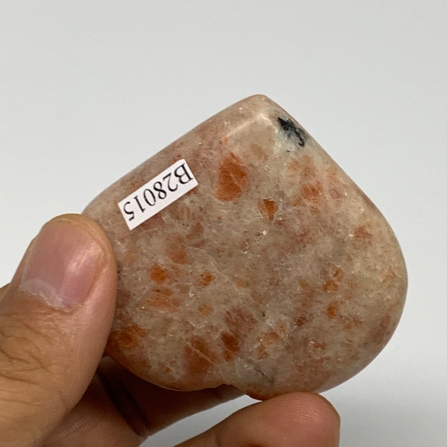 90.4g,2.1"x2.3"x0.8", Sunstone Heart Polished Healing Crystal @India, B28015