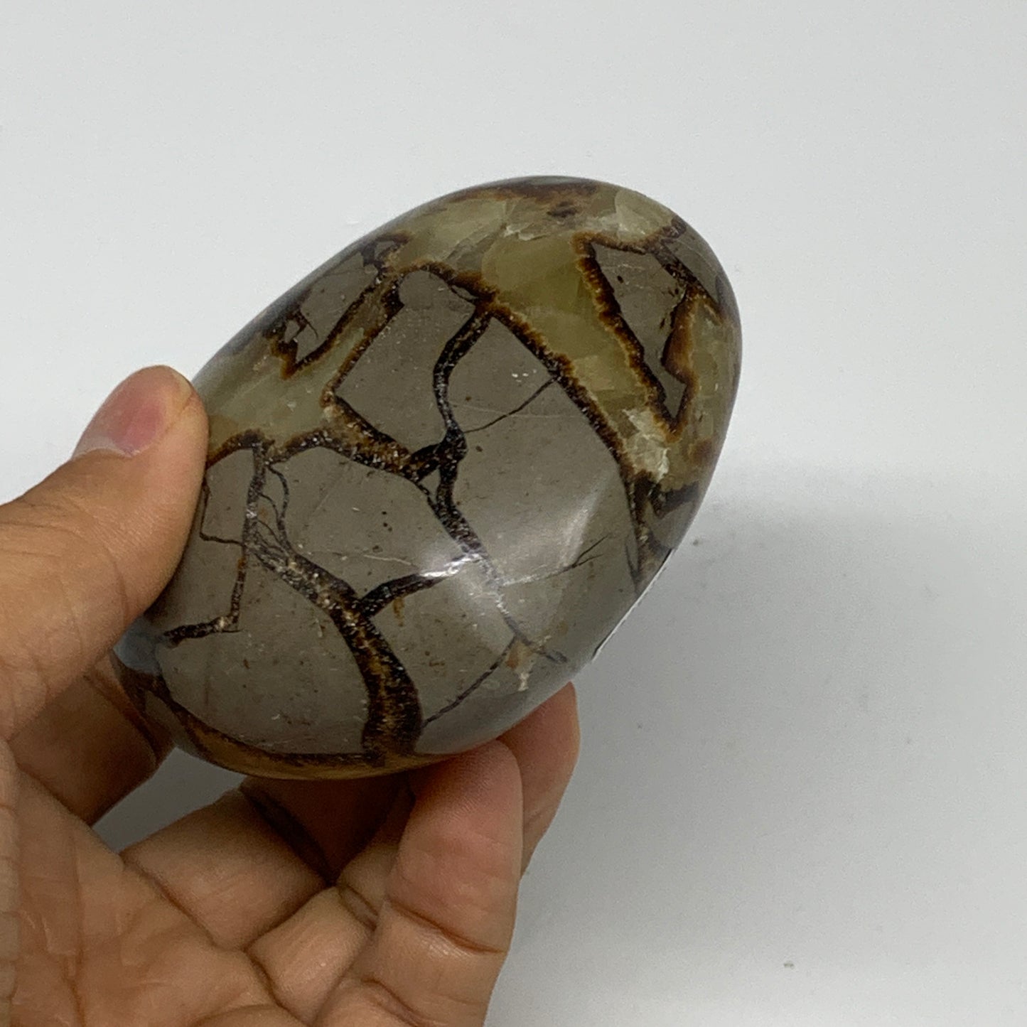 0.77 lbs, 2.8"x3.2"x1.6" Septarian Nodules Heart Polished Healing Crystal, B3101