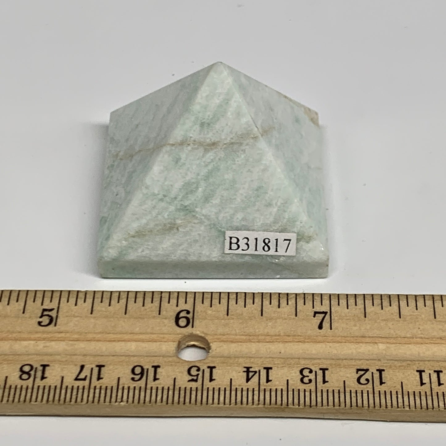 81.1g, 1.5"x1.7"x1.7", Amazonite Pyramid Gemstone, Decorative Stone, B31817