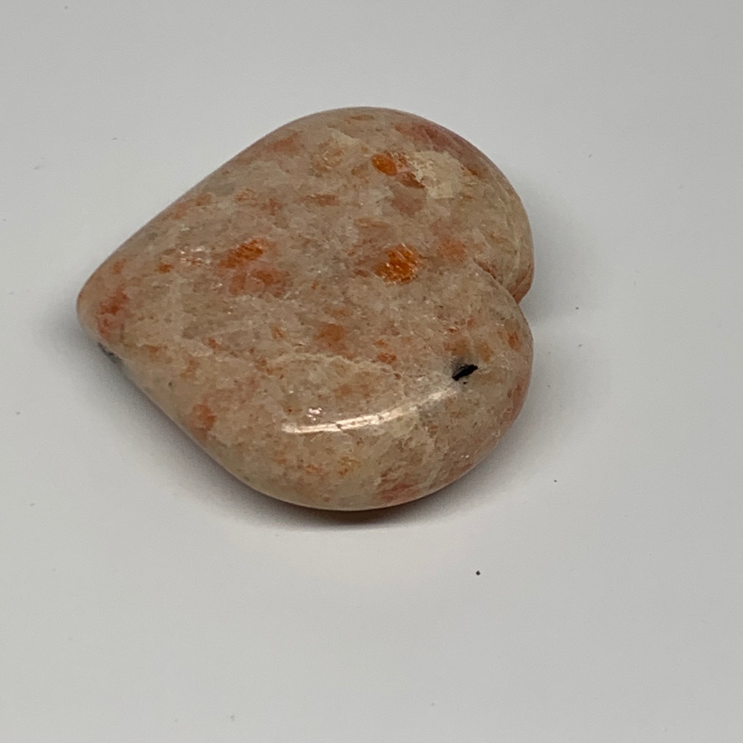 90.4g,2.1"x2.3"x0.8", Sunstone Heart Polished Healing Crystal @India, B28015