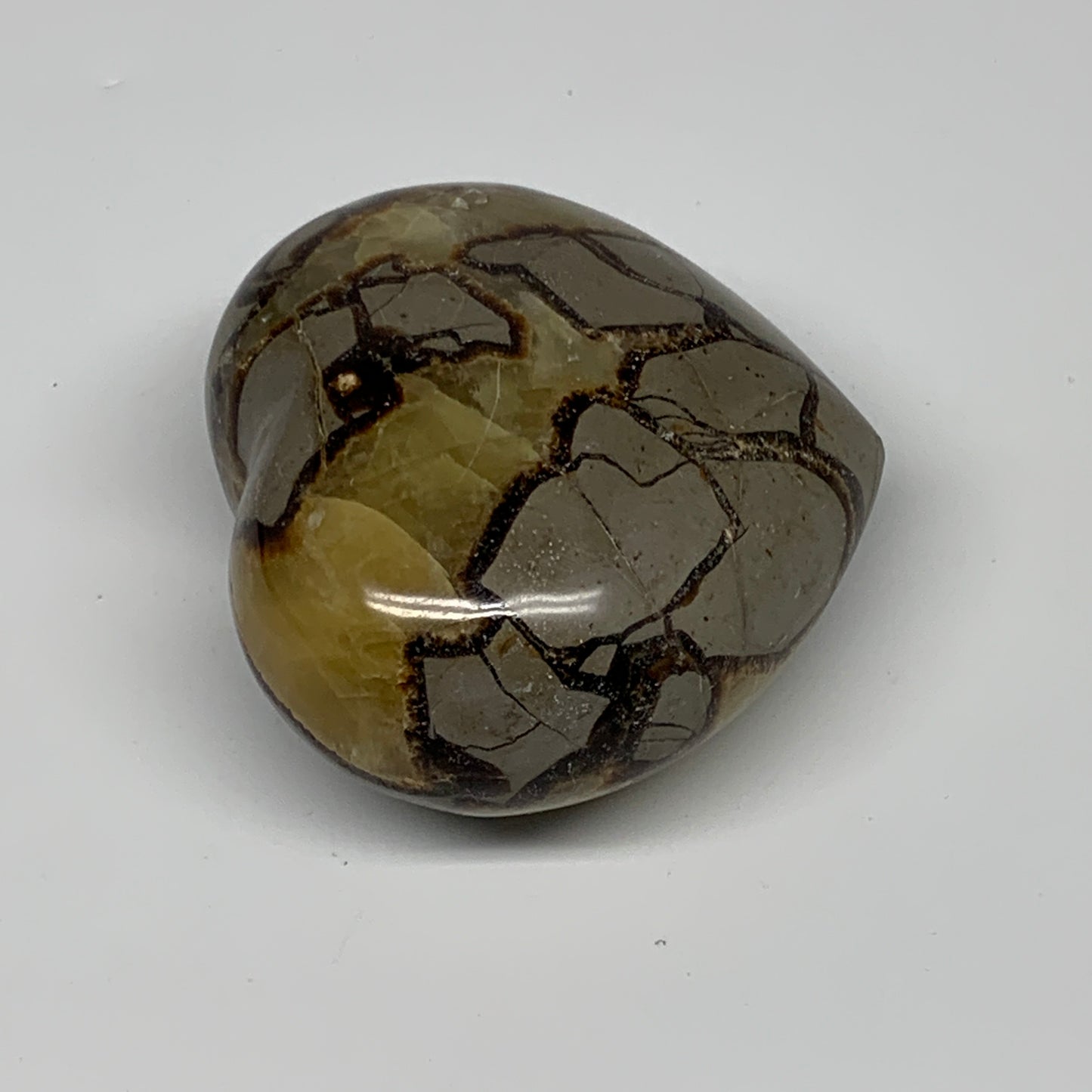 0.77 lbs, 2.8"x3.2"x1.6" Septarian Nodules Heart Polished Healing Crystal, B3101