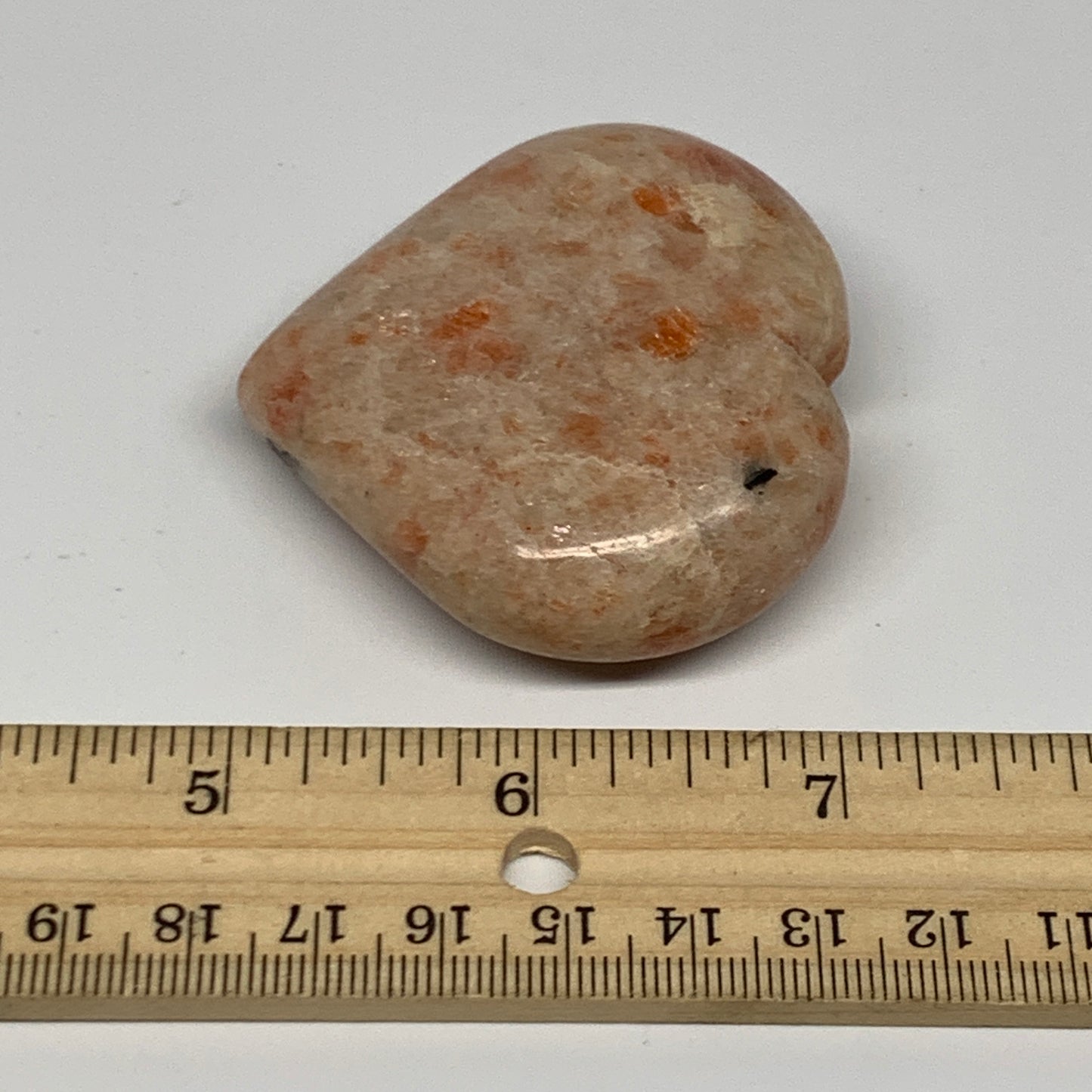 90.4g,2.1"x2.3"x0.8", Sunstone Heart Polished Healing Crystal @India, B28015