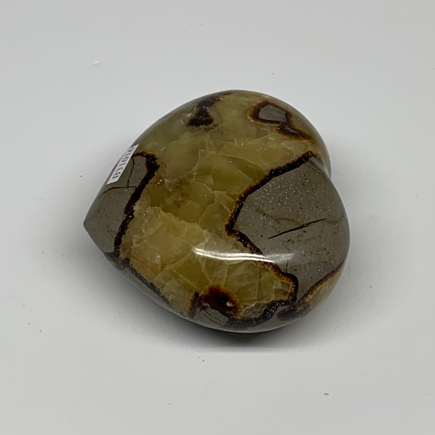 0.77 lbs, 2.8"x3.2"x1.6" Septarian Nodules Heart Polished Healing Crystal, B3101