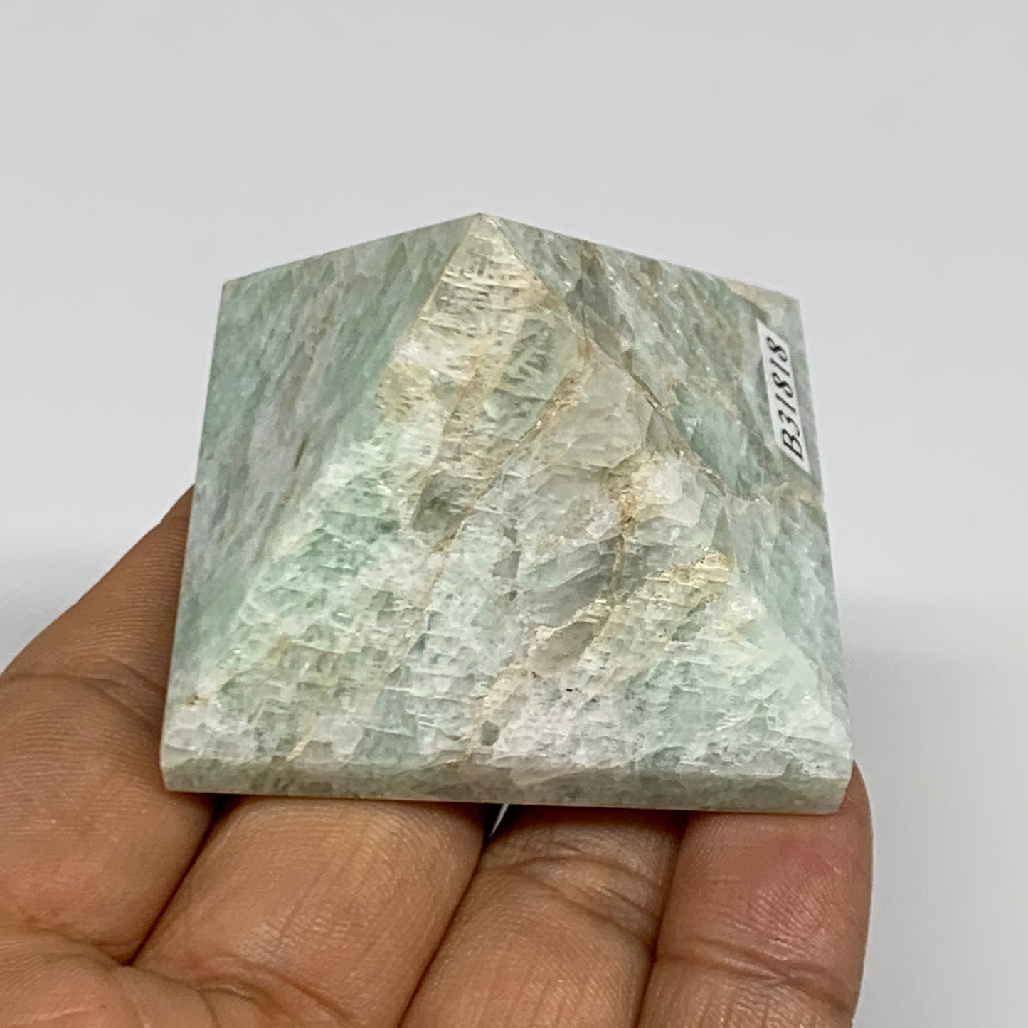 95g, 1.4"x1.9"x1.9", Amazonite Pyramid Gemstone, Decorative Stone, B31818