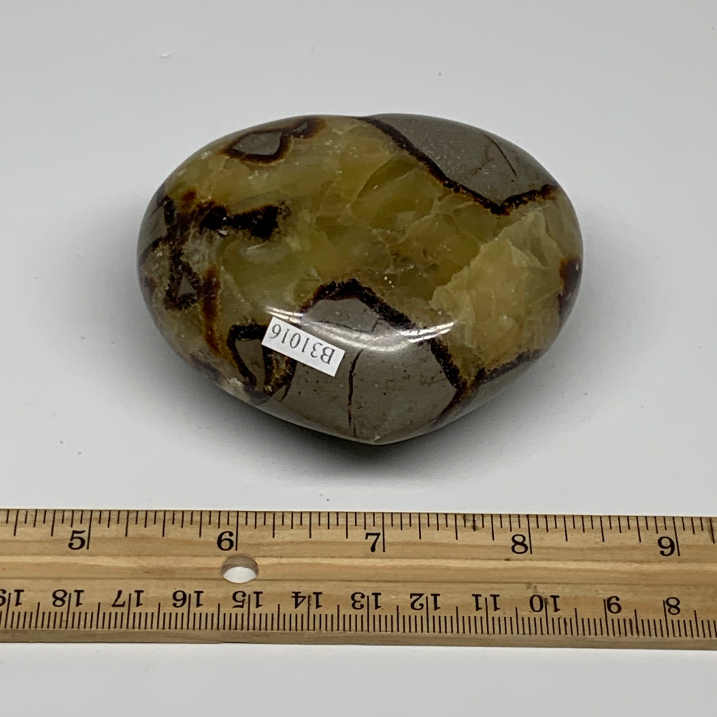 0.77 lbs, 2.8"x3.2"x1.6" Septarian Nodules Heart Polished Healing Crystal, B3101