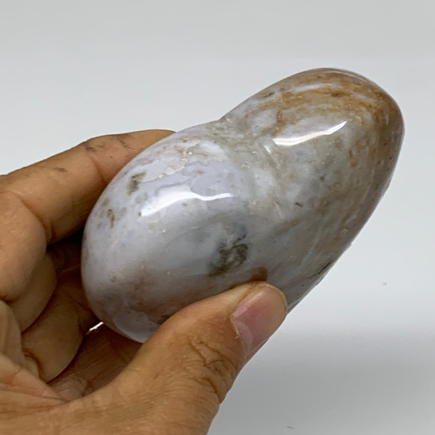 0.54 lbs, 3"x3.2"x1.3" Ocean Jasper Heart Polished Healing Crystal, B38349