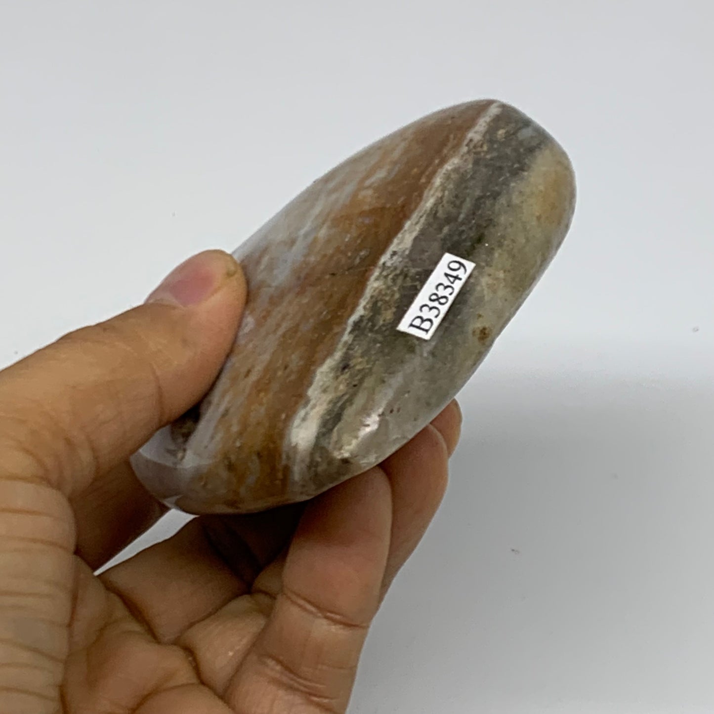 0.54 lbs, 3"x3.2"x1.3" Ocean Jasper Heart Polished Healing Crystal, B38349