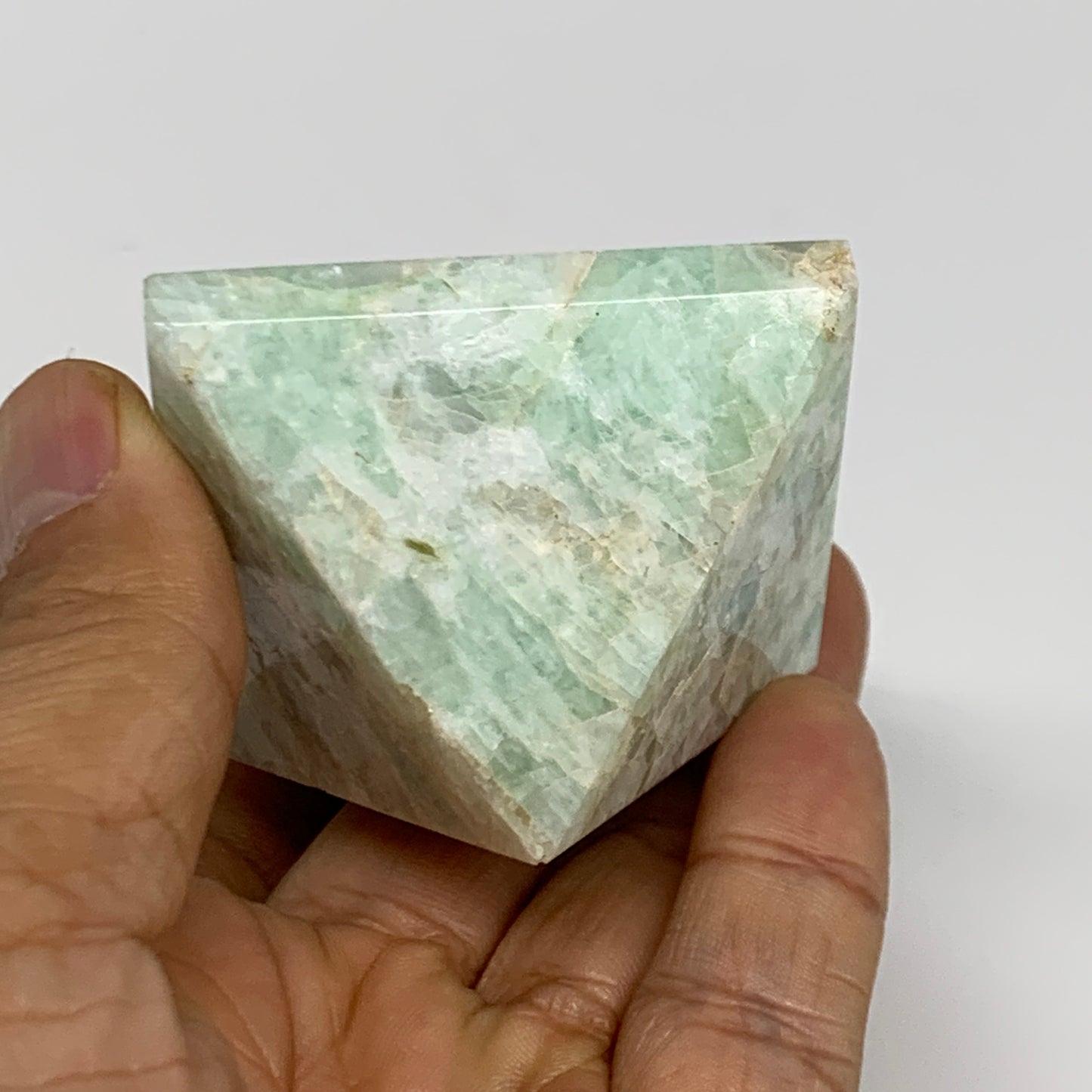 95g, 1.4"x1.9"x1.9", Amazonite Pyramid Gemstone, Decorative Stone, B31818
