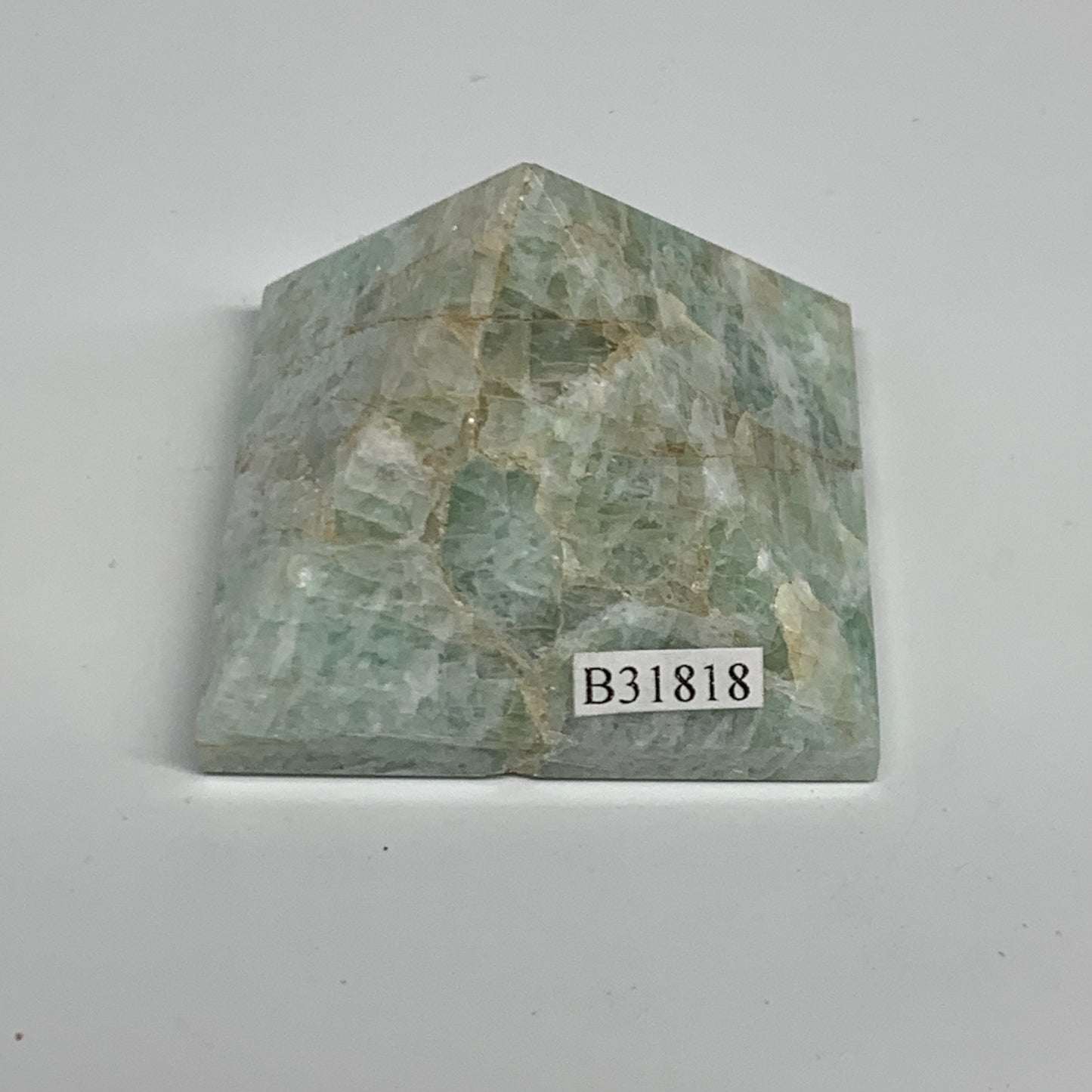 95g, 1.4"x1.9"x1.9", Amazonite Pyramid Gemstone, Decorative Stone, B31818