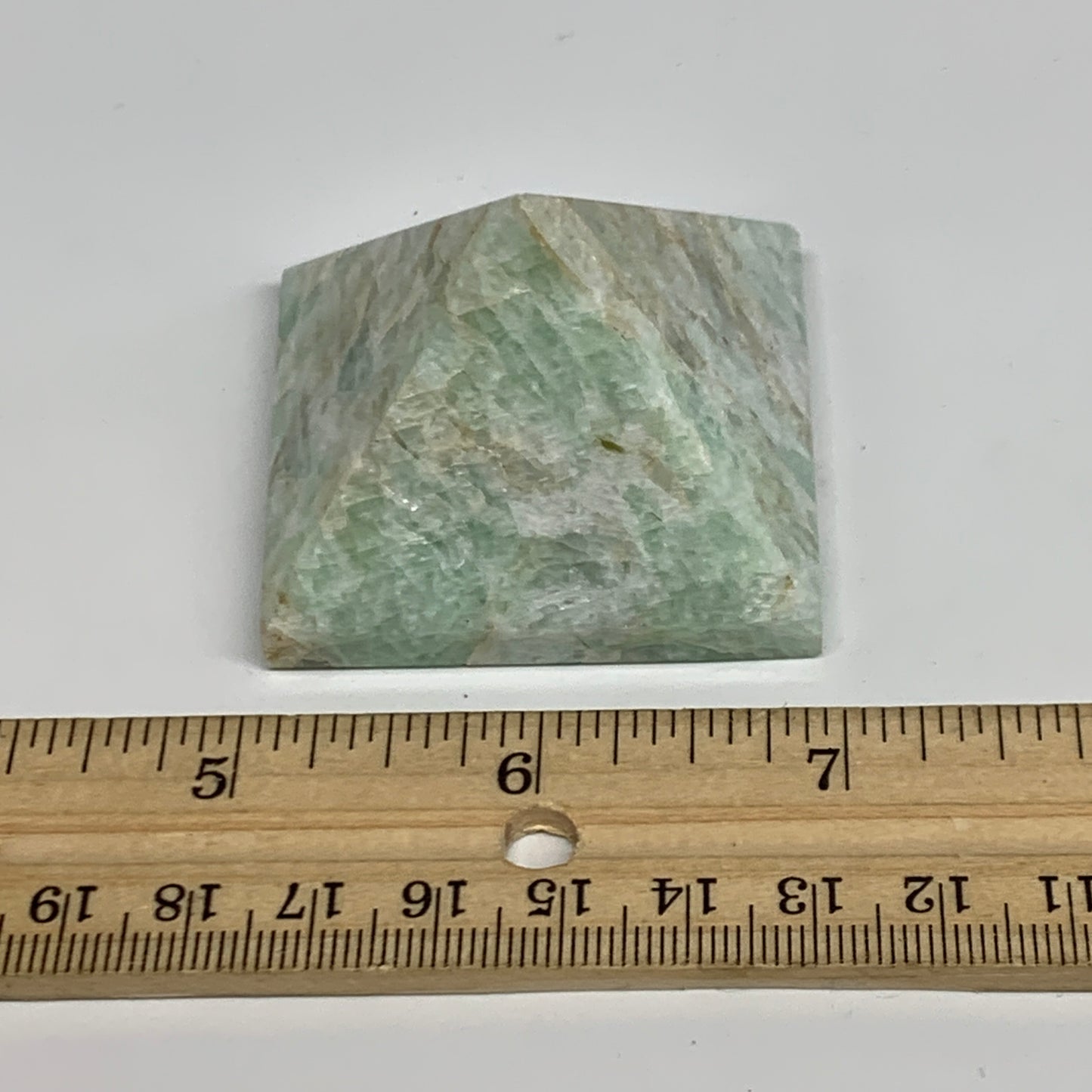 95g, 1.4"x1.9"x1.9", Amazonite Pyramid Gemstone, Decorative Stone, B31818
