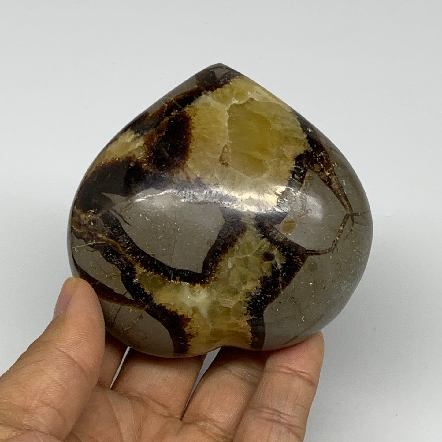 0.73 lbs, 3"x3.1"x1.6" Septarian Nodules Heart Polished Healing Crystal, B31017