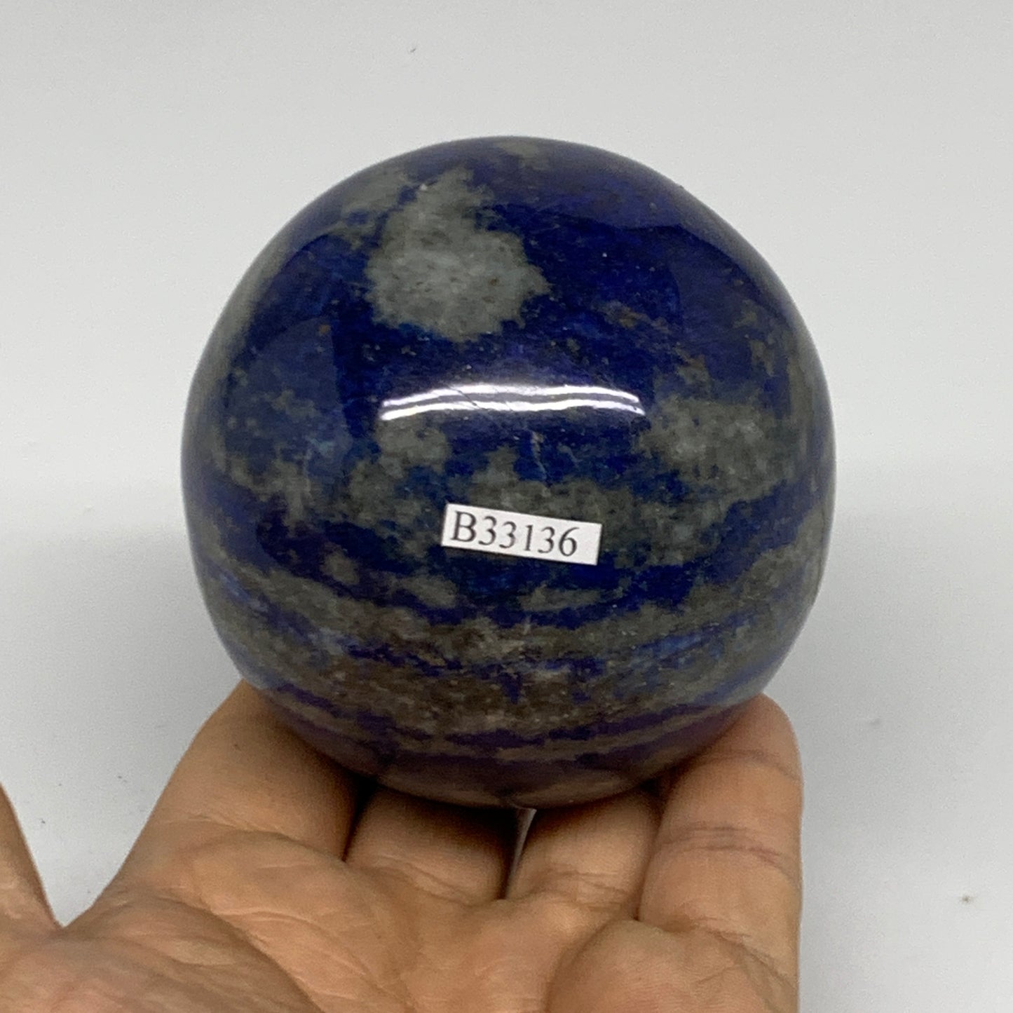 1.36 lbs, 2.8" (72mm), Lapis Lazuli Sphere Ball Gemstone @Afghanistan, B33136