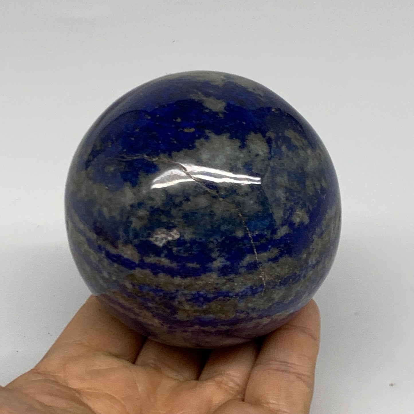 1.36 lbs, 2.8" (72mm), Lapis Lazuli Sphere Ball Gemstone @Afghanistan, B33136