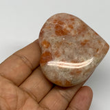 81g,2"x2.3"x0.8", Sunstone Heart Polished Healing Crystal @India, B28017