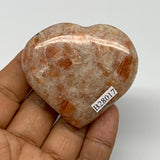 81g,2"x2.3"x0.8", Sunstone Heart Polished Healing Crystal @India, B28017