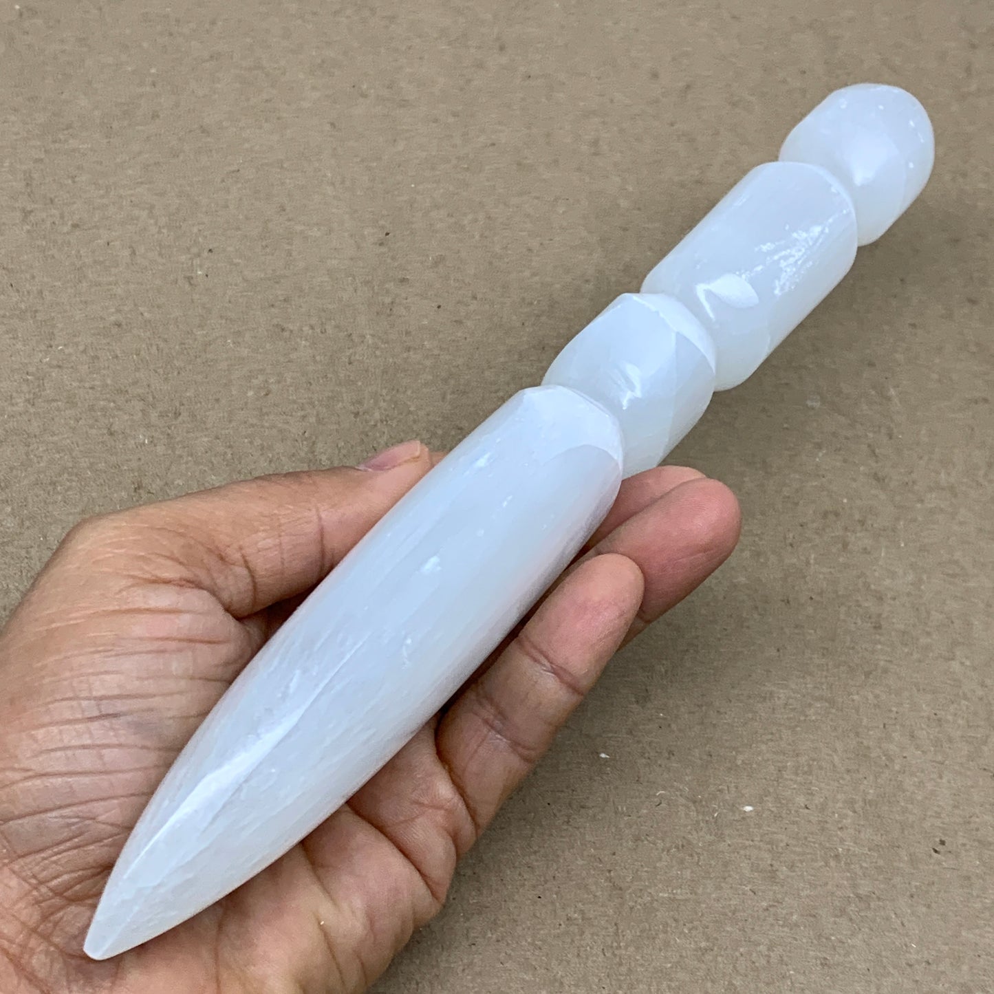 0.79 lbs, 9.75"x2"x1", Natural Selenite Crystal Dagger (Satin Spar), B36561