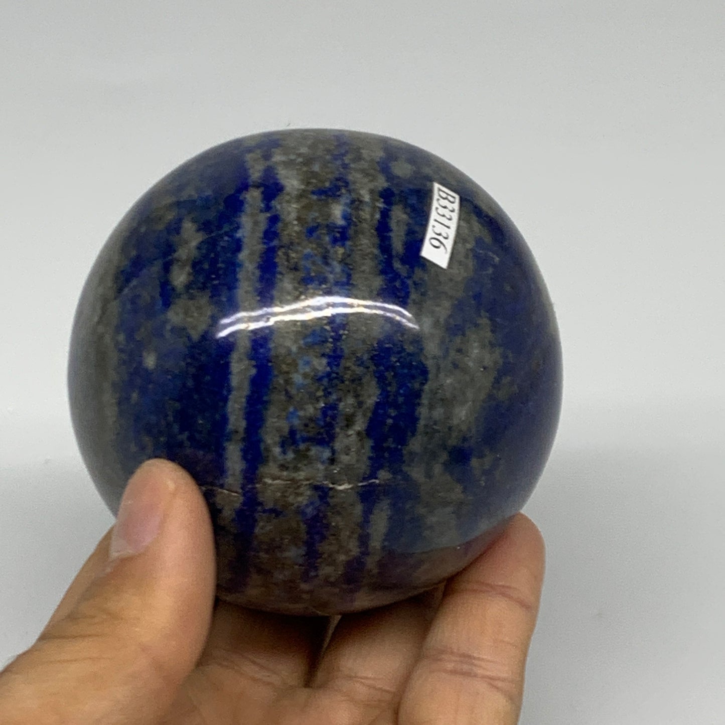 1.36 lbs, 2.8" (72mm), Lapis Lazuli Sphere Ball Gemstone @Afghanistan, B33136