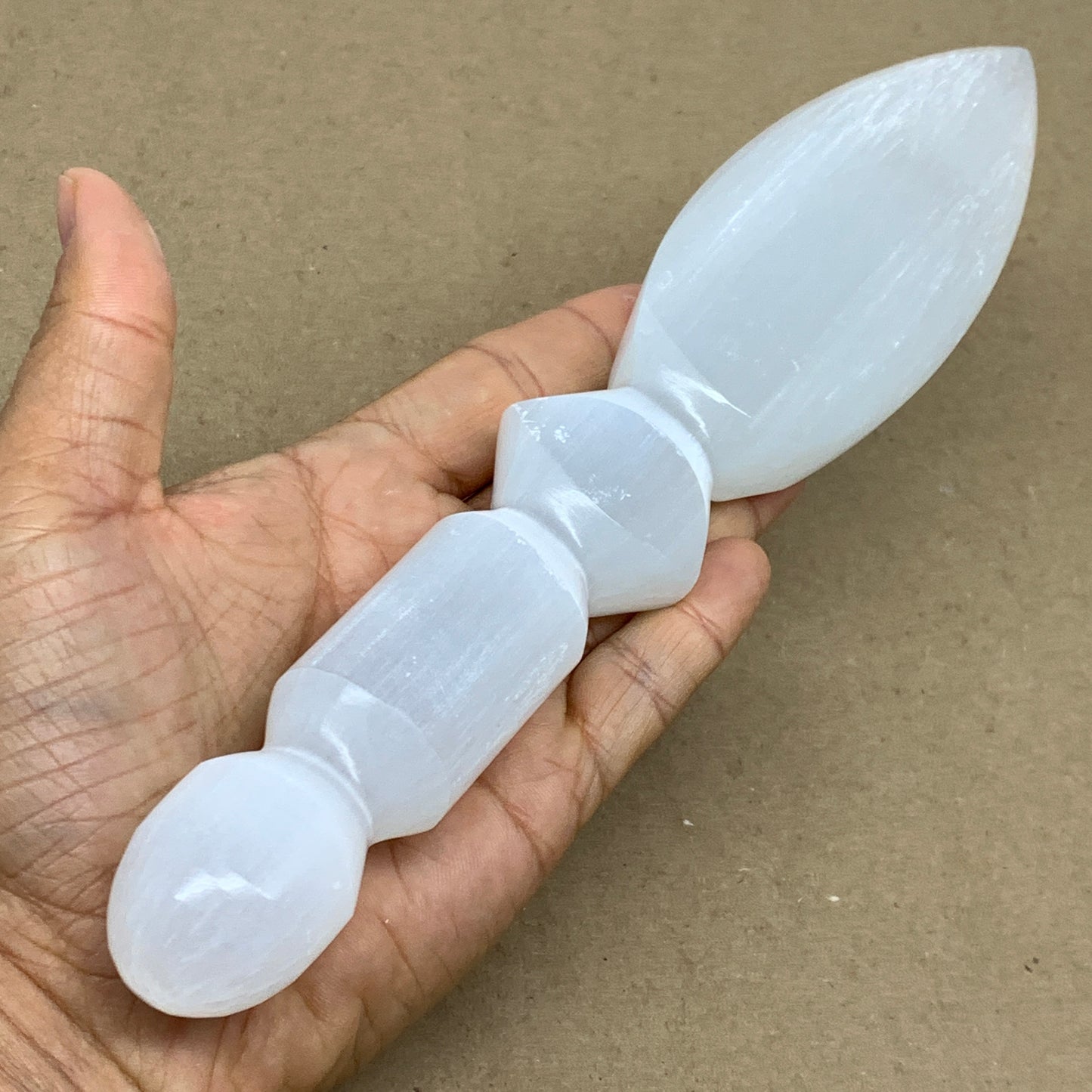 0.79 lbs, 9.75"x2"x1", Natural Selenite Crystal Dagger (Satin Spar), B36561