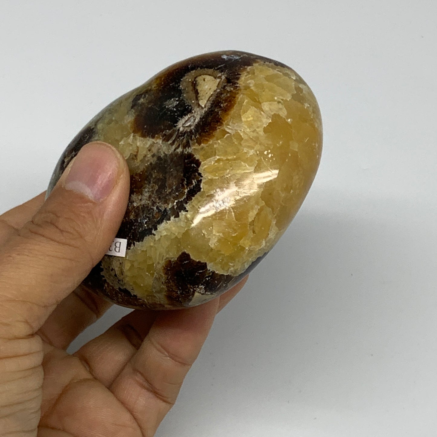 0.78 lbs, 3"x3.3"x1.6" Septarian Nodules Heart Polished Healing Crystal, B31018