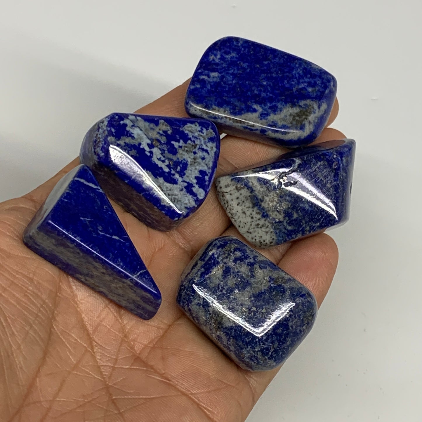 135.8g,1.2"-1.5", 5pcs, Natural Lapis Lazuli Tumbled Stone @Afghanistan, B30294