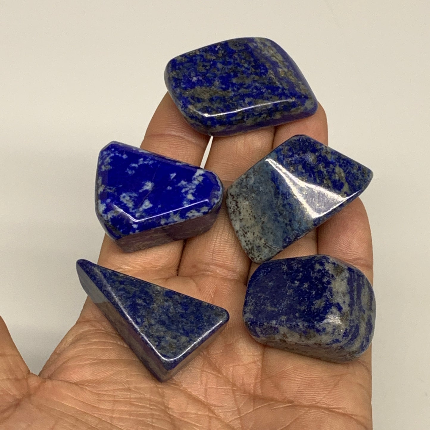 135.8g,1.2"-1.5", 5pcs, Natural Lapis Lazuli Tumbled Stone @Afghanistan, B30294
