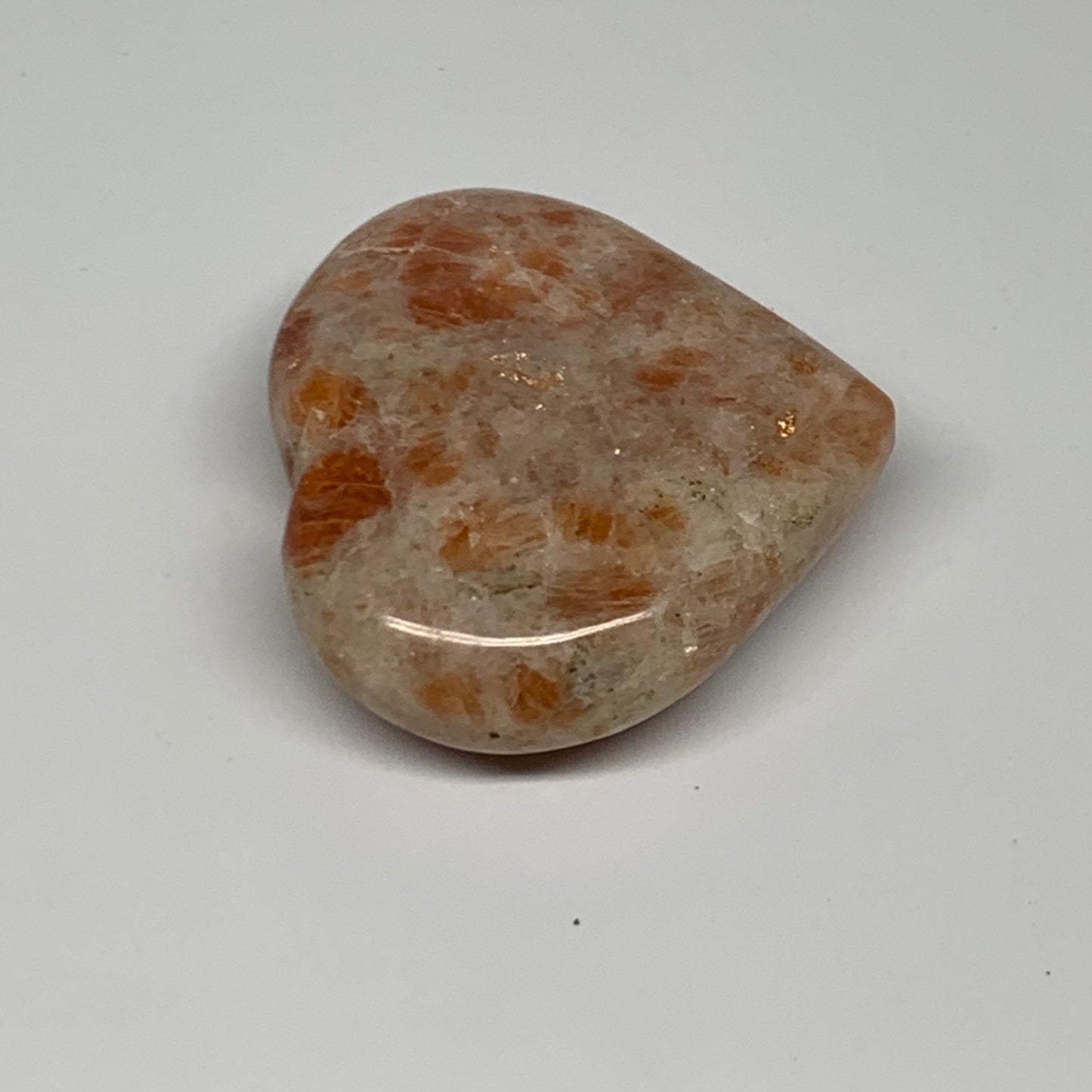 81g,2"x2.3"x0.8", Sunstone Heart Polished Healing Crystal @India, B28017