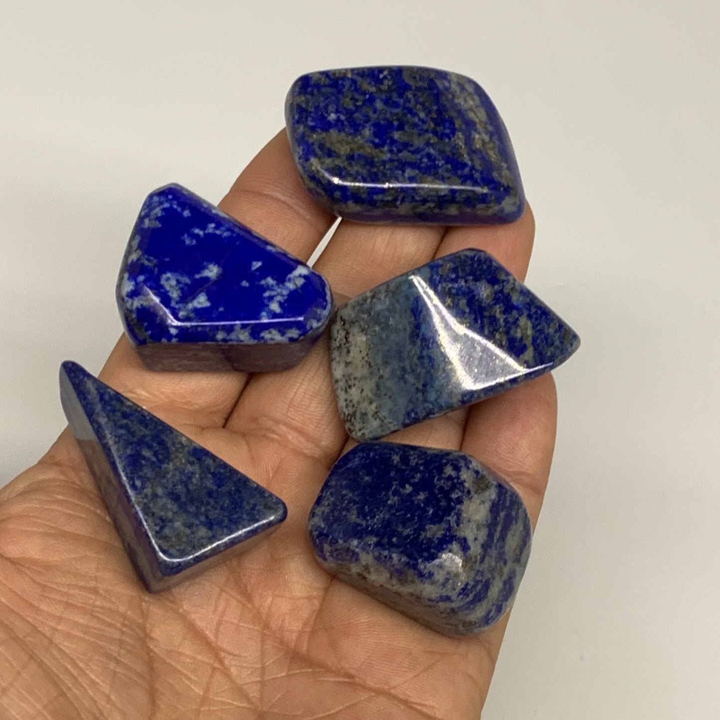 135.8g,1.2"-1.5", 5pcs, Natural Lapis Lazuli Tumbled Stone @Afghanistan, B30294