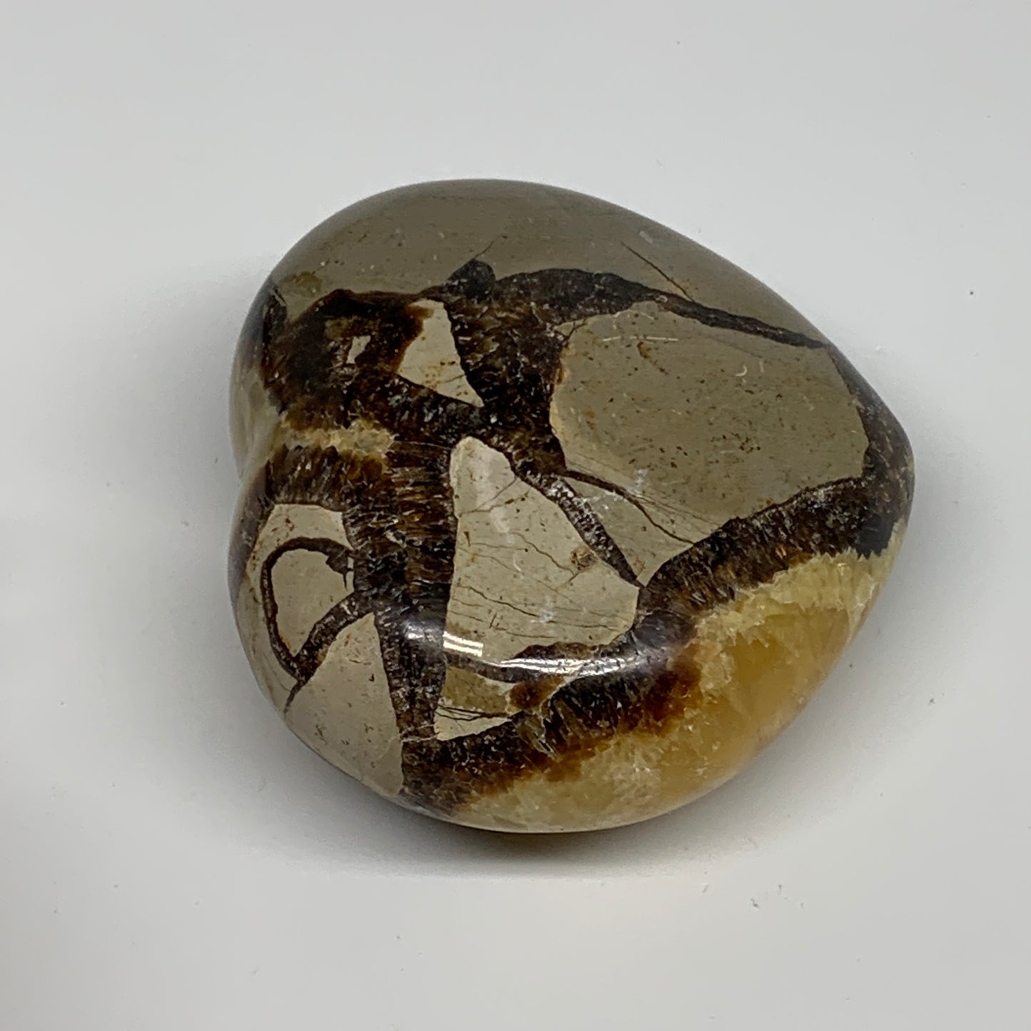 0.78 lbs, 3"x3.3"x1.6" Septarian Nodules Heart Polished Healing Crystal, B31018