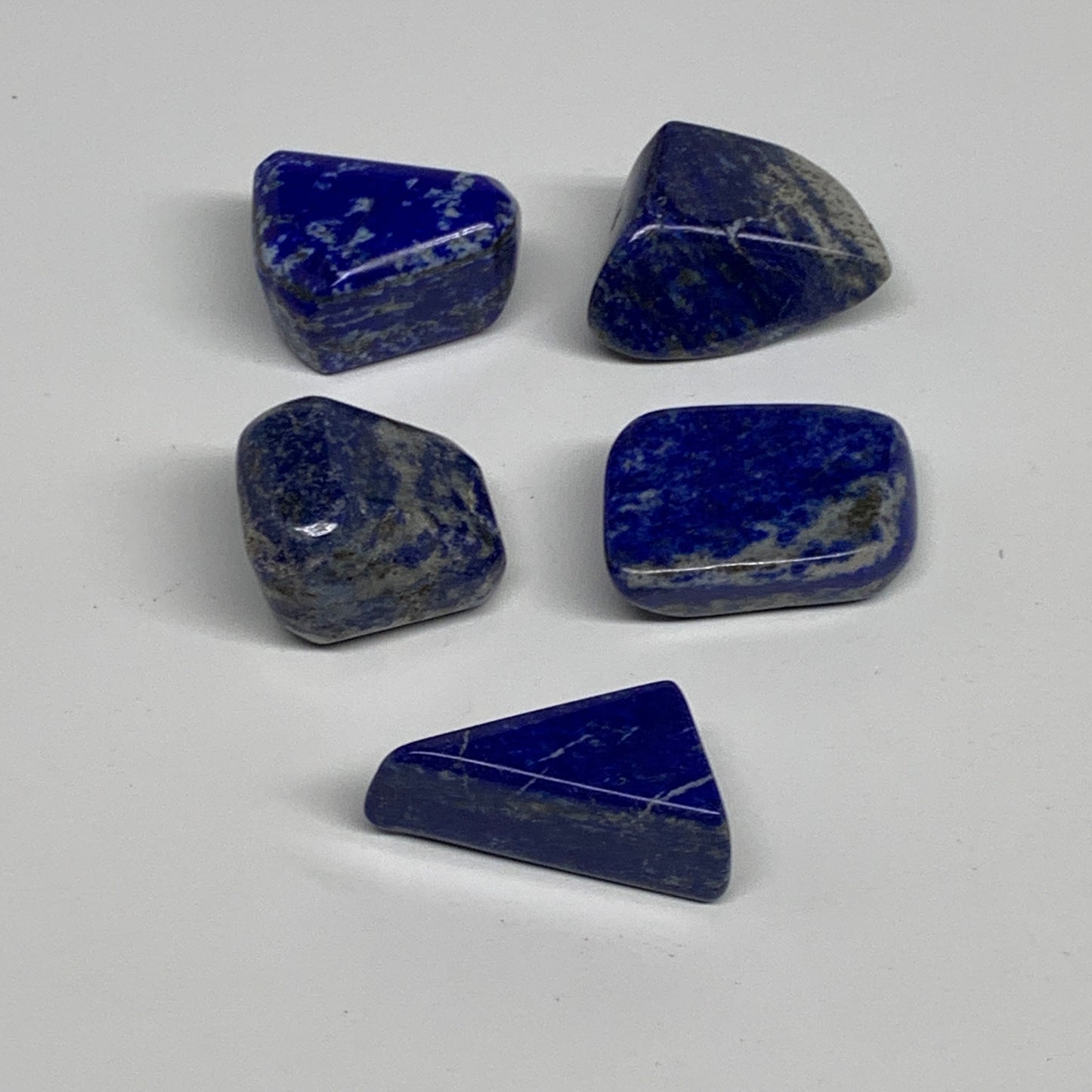 135.8g,1.2"-1.5", 5pcs, Natural Lapis Lazuli Tumbled Stone @Afghanistan, B30294