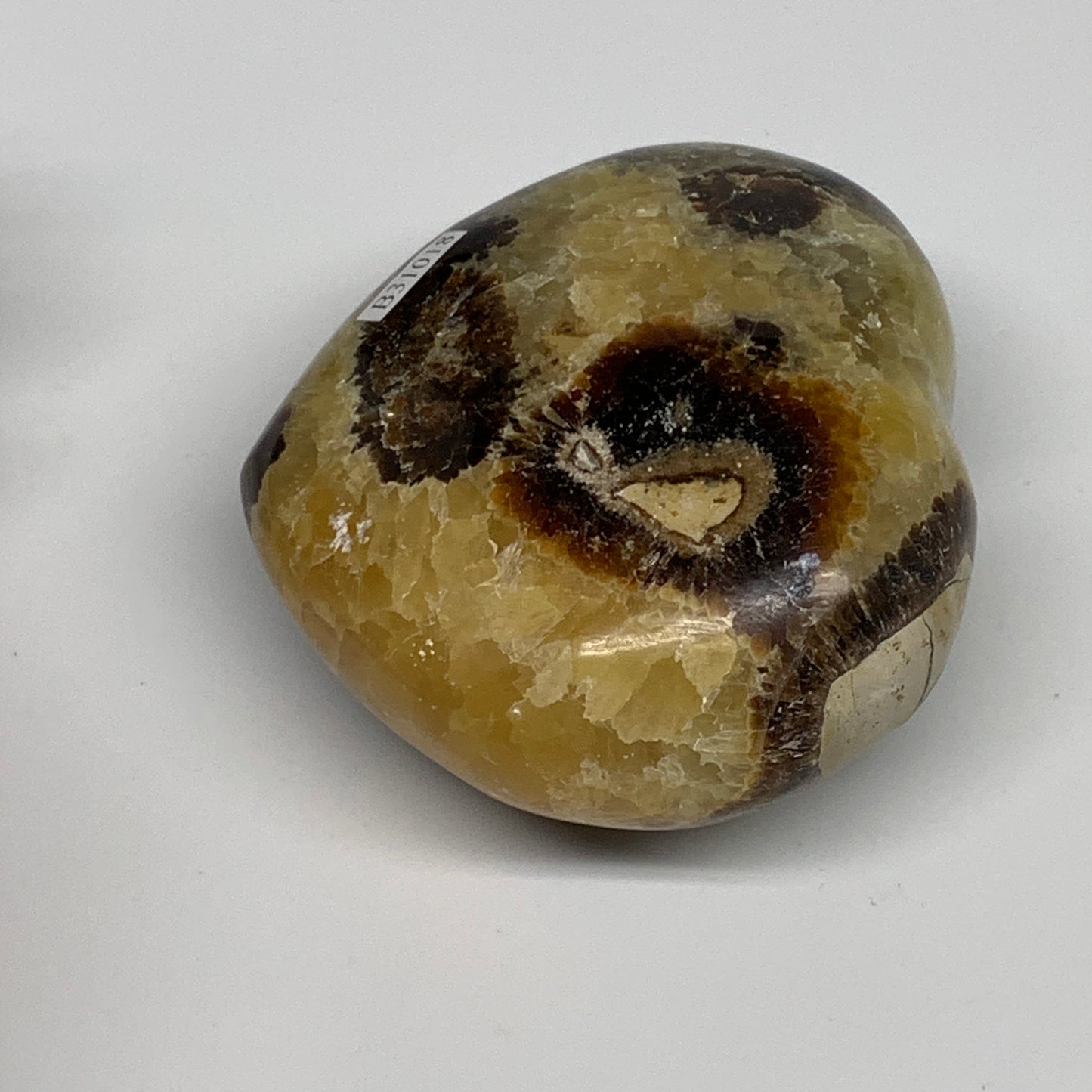 0.78 lbs, 3"x3.3"x1.6" Septarian Nodules Heart Polished Healing Crystal, B31018