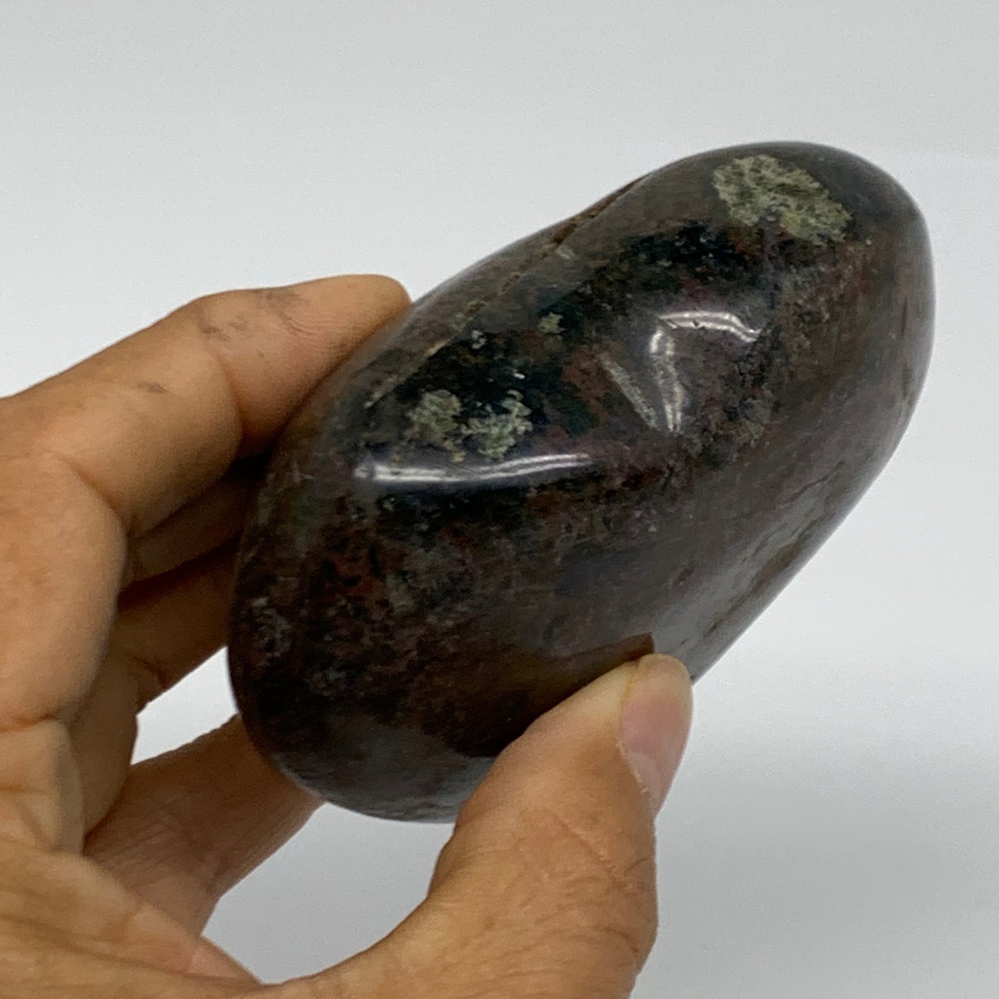 0.67 lbs, 3"x3.4"x1.5" Ocean Jasper Heart Polished Healing Crystal, B38351