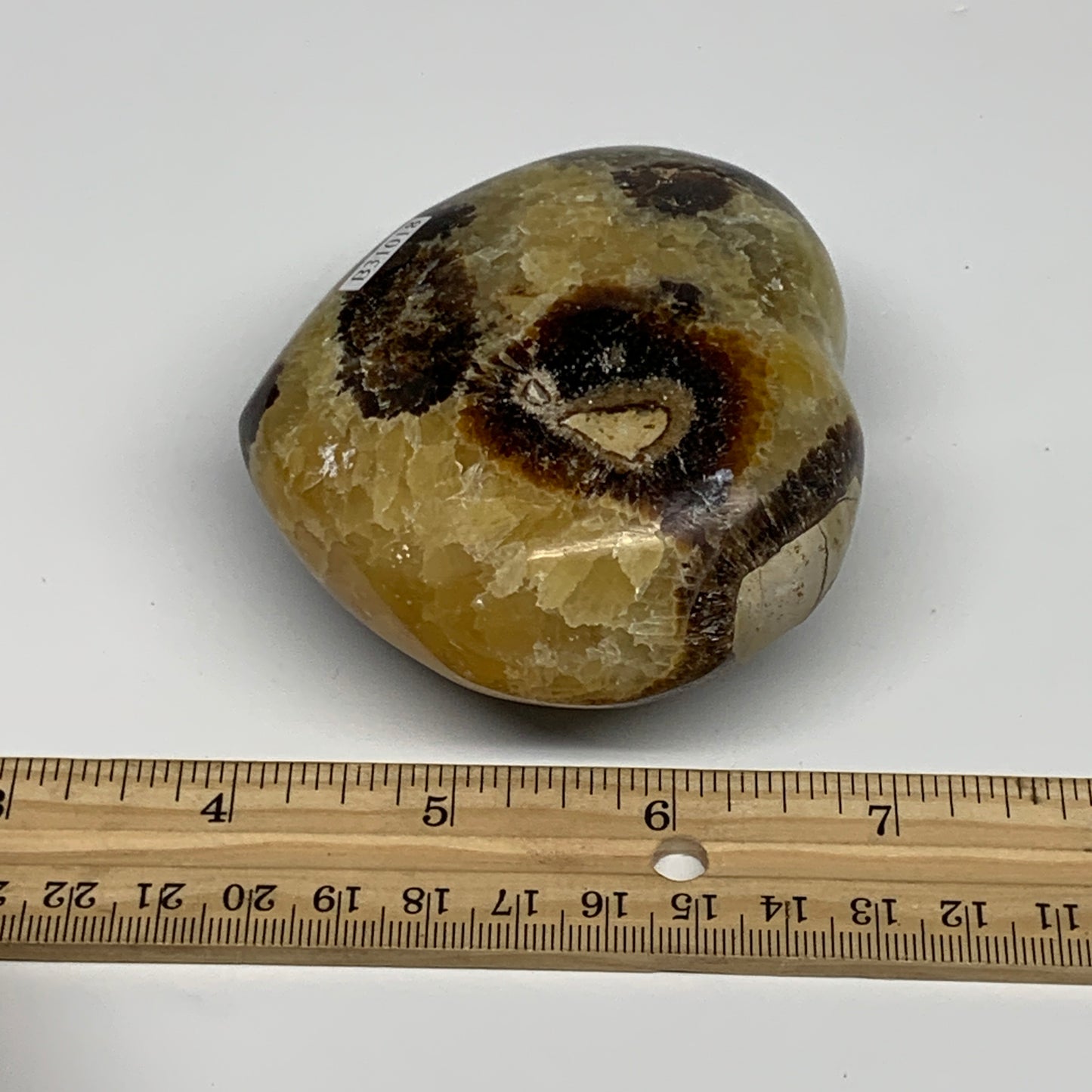 0.78 lbs, 3"x3.3"x1.6" Septarian Nodules Heart Polished Healing Crystal, B31018