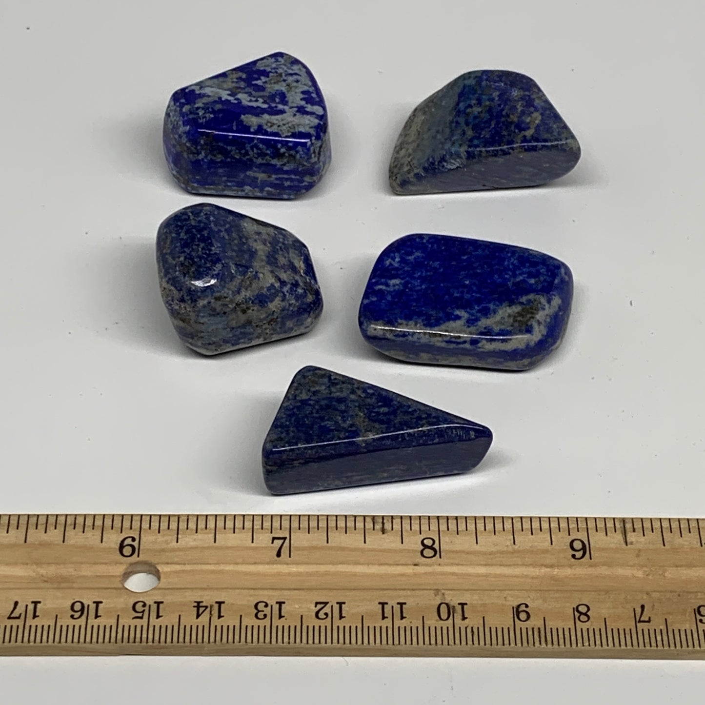 135.8g,1.2"-1.5", 5pcs, Natural Lapis Lazuli Tumbled Stone @Afghanistan, B30294