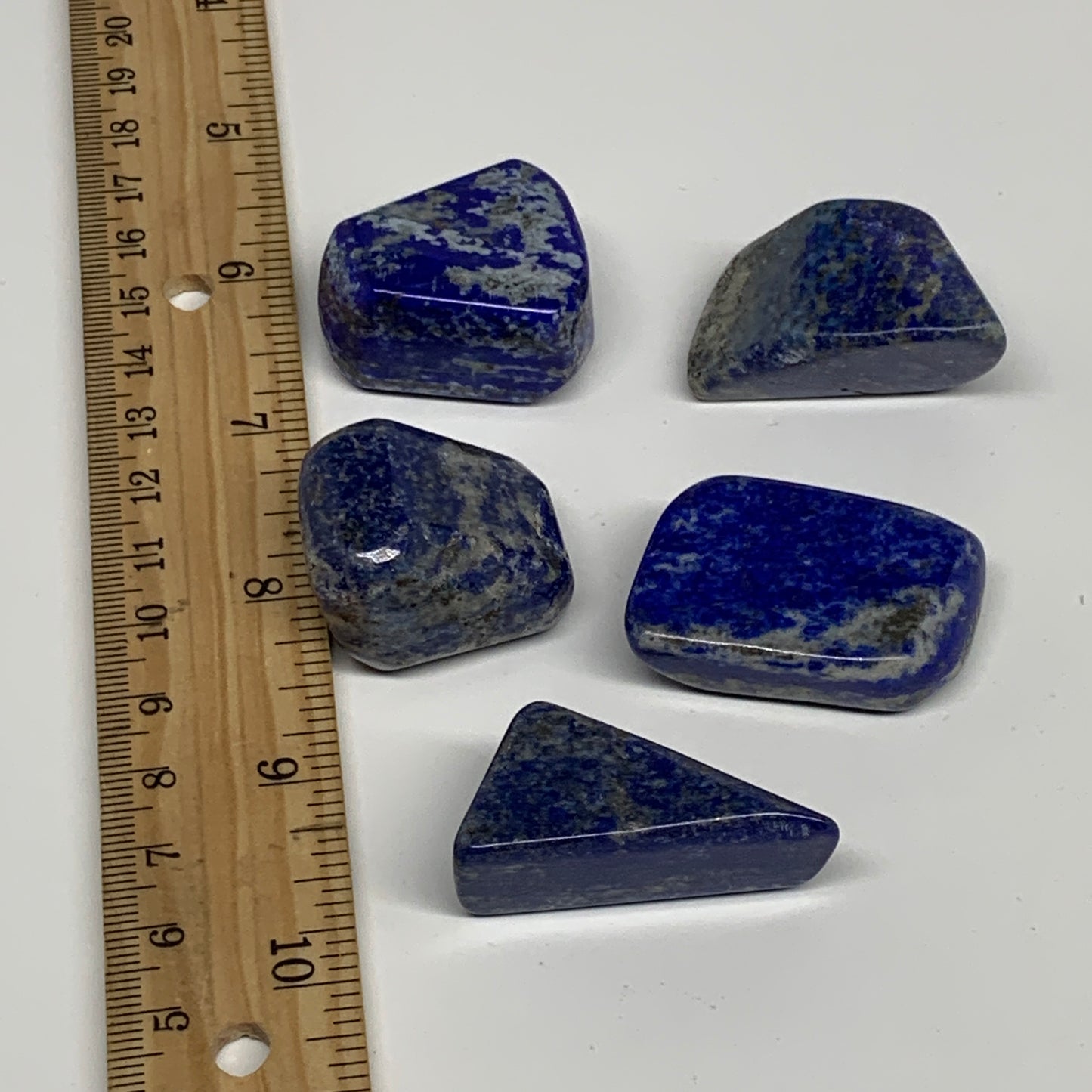 135.8g,1.2"-1.5", 5pcs, Natural Lapis Lazuli Tumbled Stone @Afghanistan, B30294